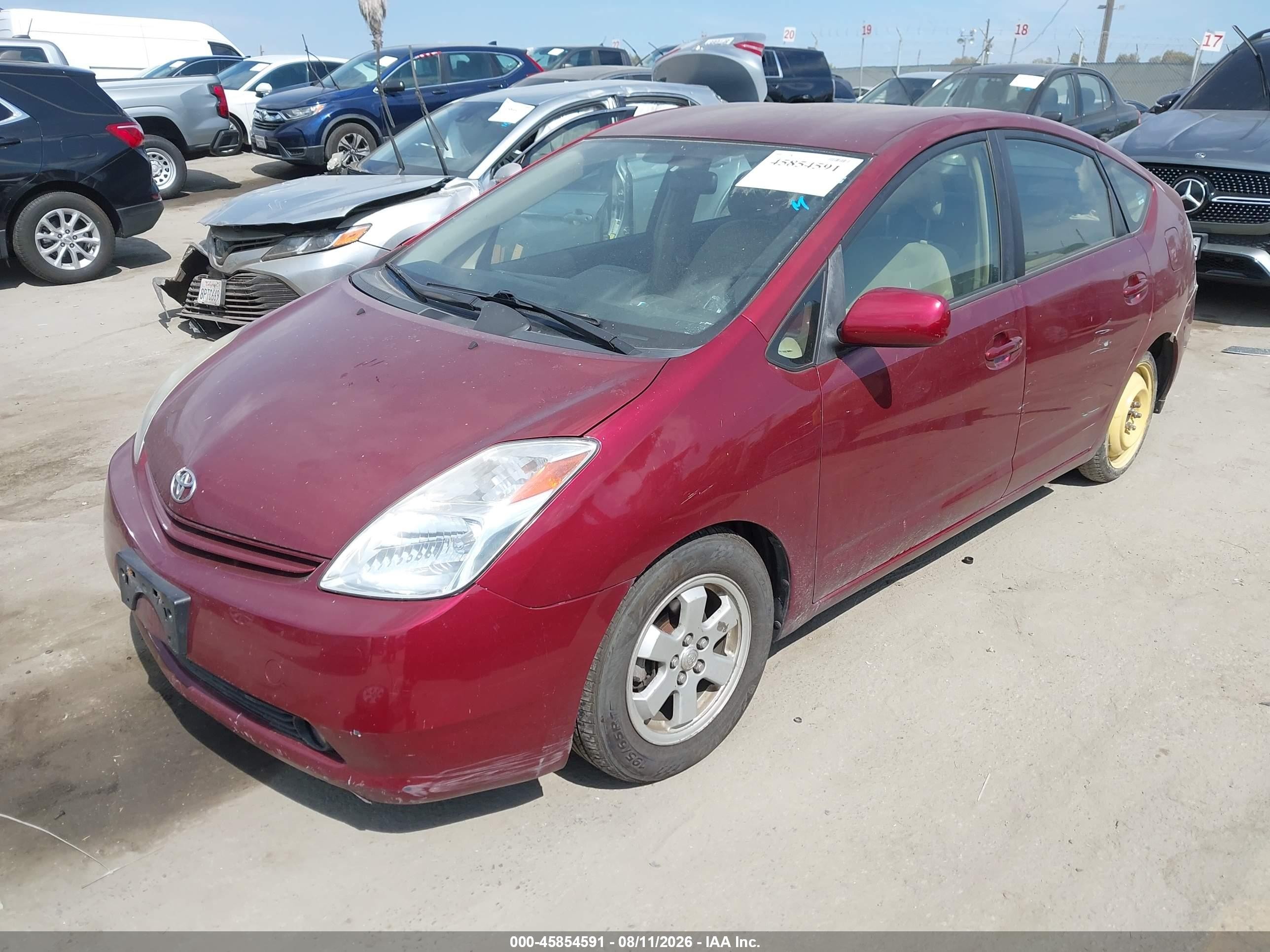 2005 Toyota Prius Бордовый vin: JTDKB20U853047512