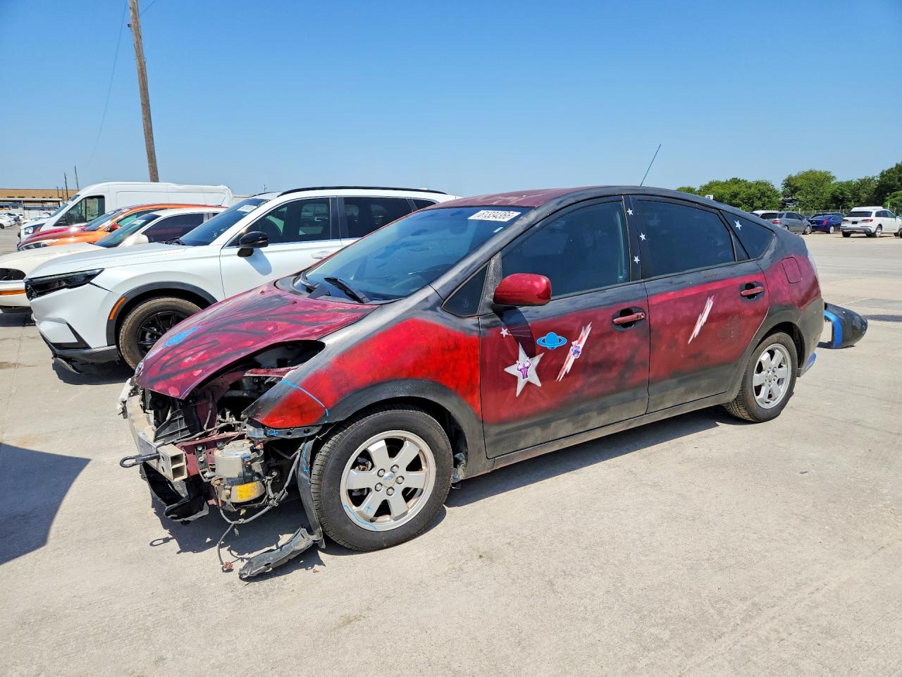 2005 Toyota Prius Base Red vin: JTDKB20U857049351