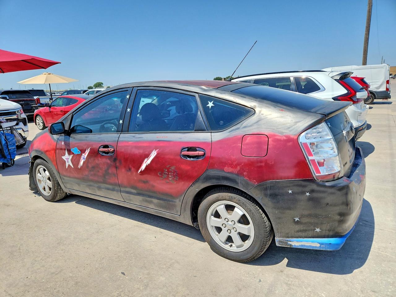 2005 Toyota Prius Base Red vin: JTDKB20U857049351