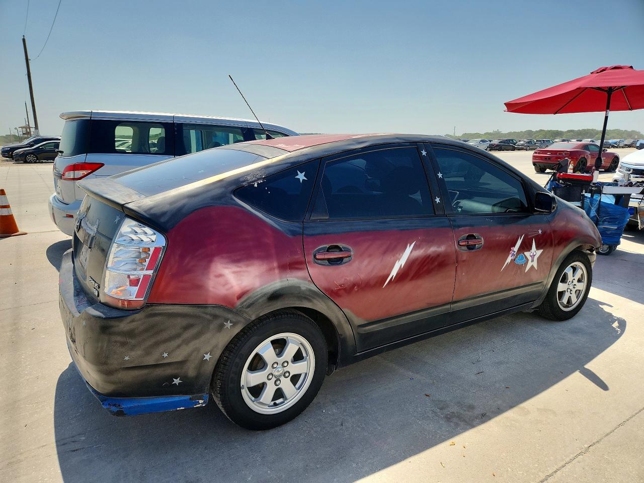 2005 Toyota Prius Base Red vin: JTDKB20U857049351