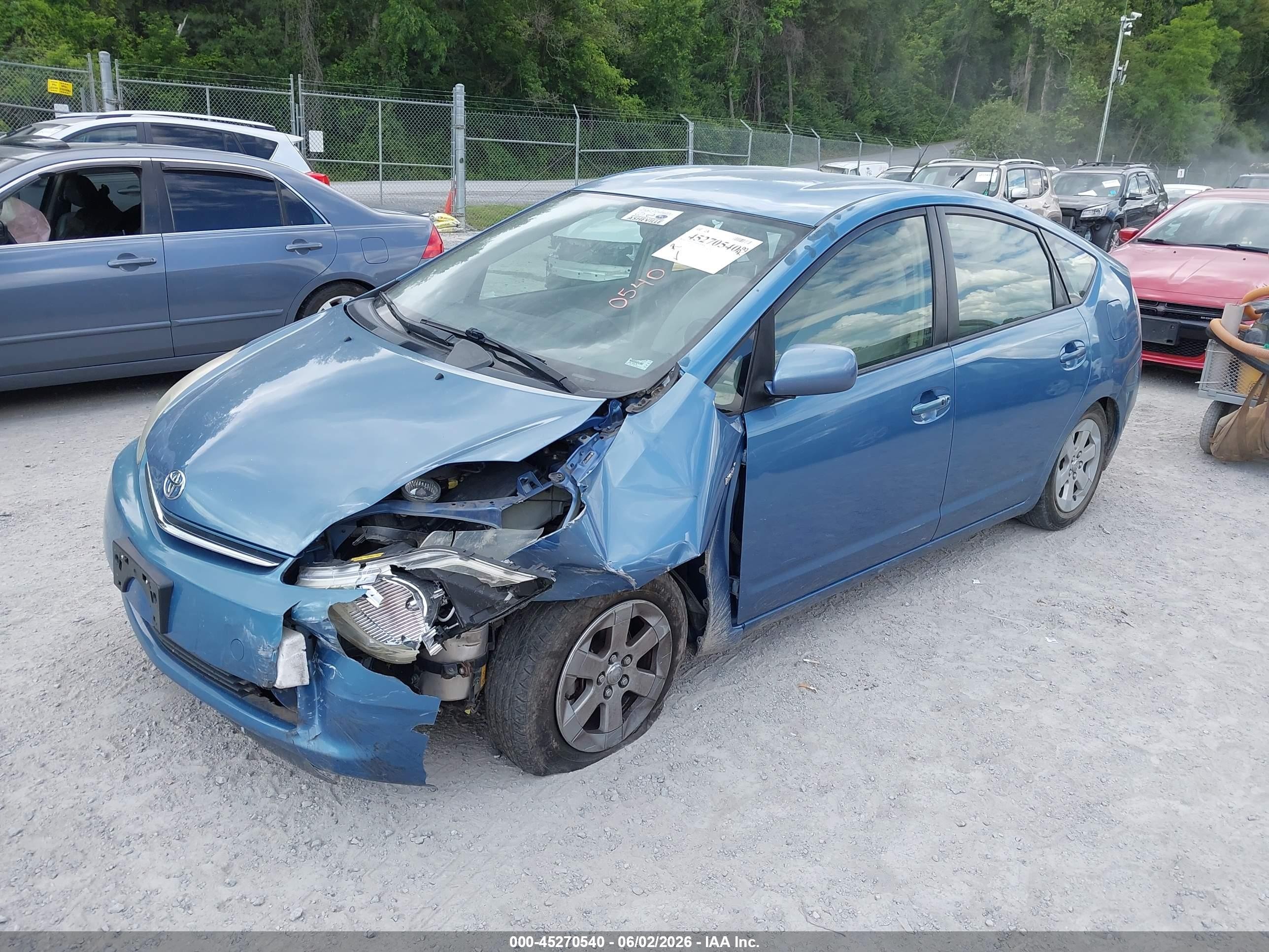 2007 Toyota Prius Light Blue vin: JTDKB20U877624583