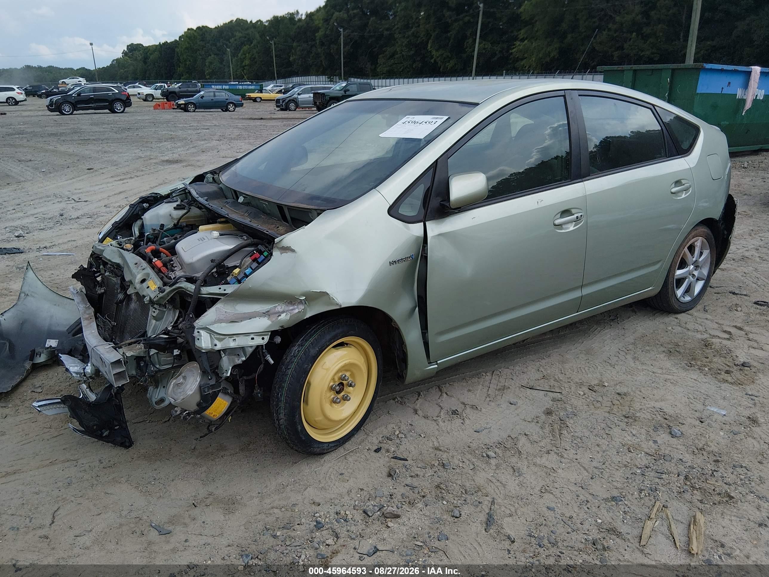 2007 Toyota Prius Touring Зеленый vin: JTDKB20U877634515