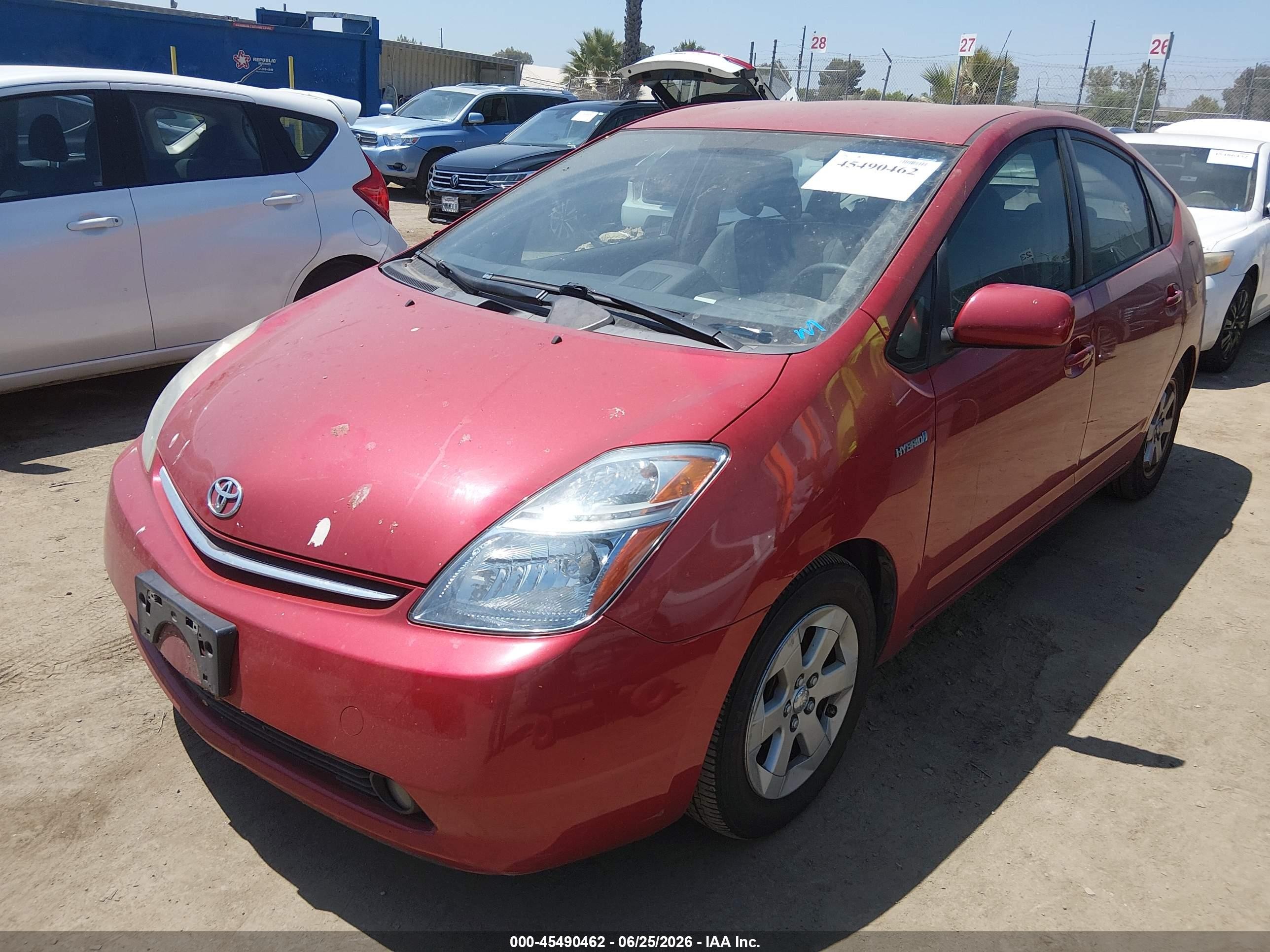 2007 Toyota Prius Red vin: JTDKB20U877634739