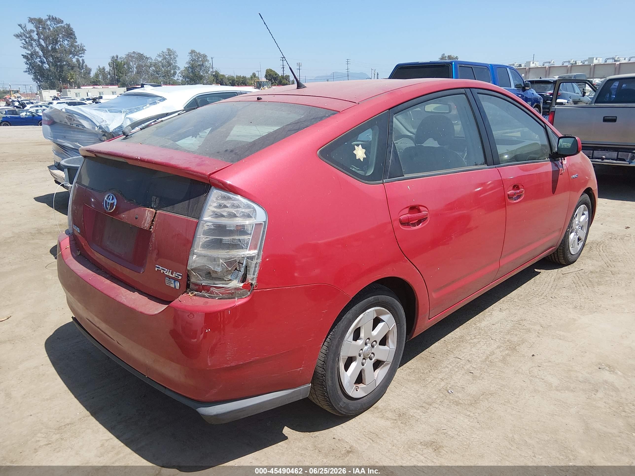 2007 Toyota Prius Red vin: JTDKB20U877634739