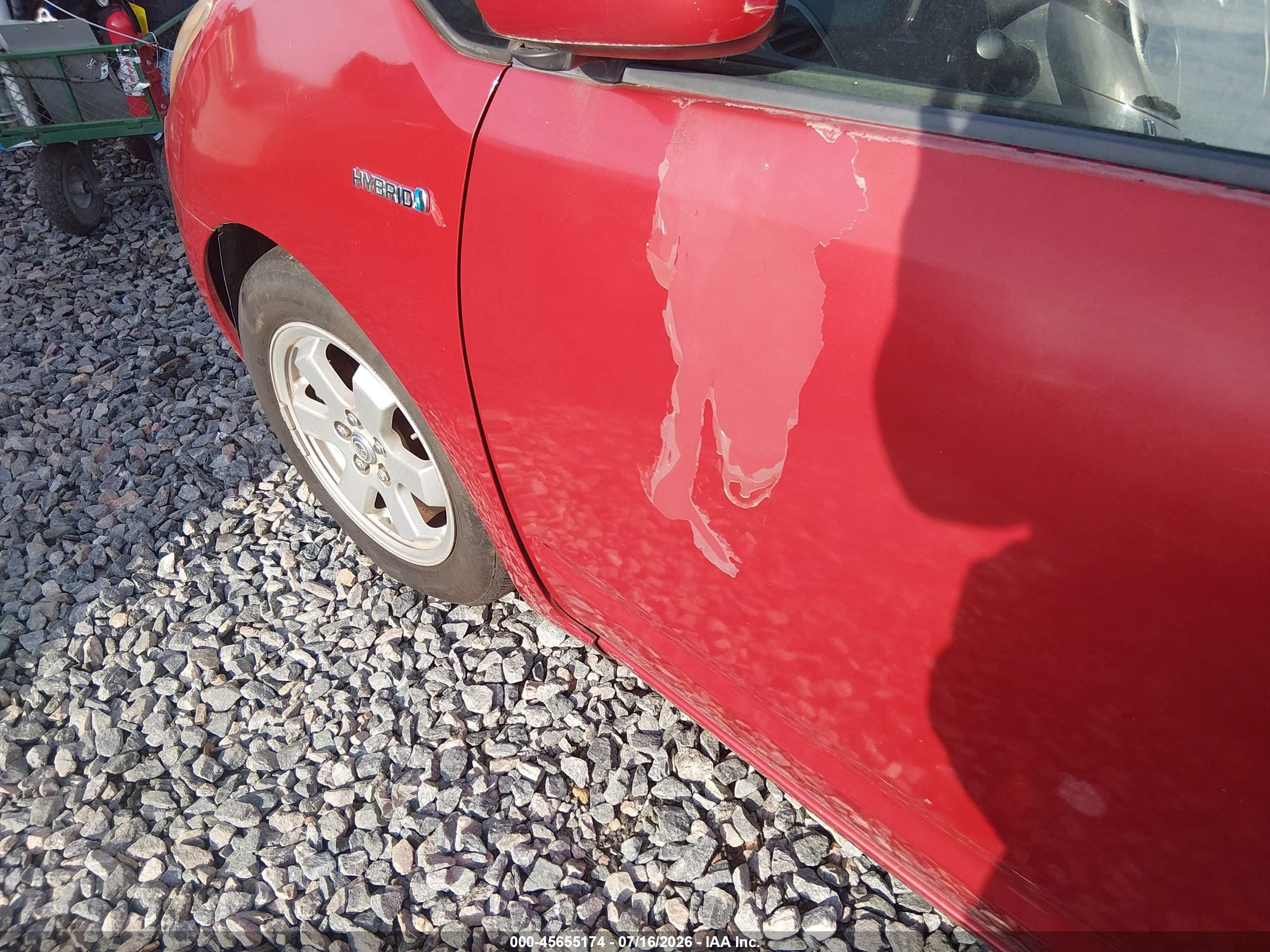 2007 Toyota Prius   Red vin: JTDKB20U877654361