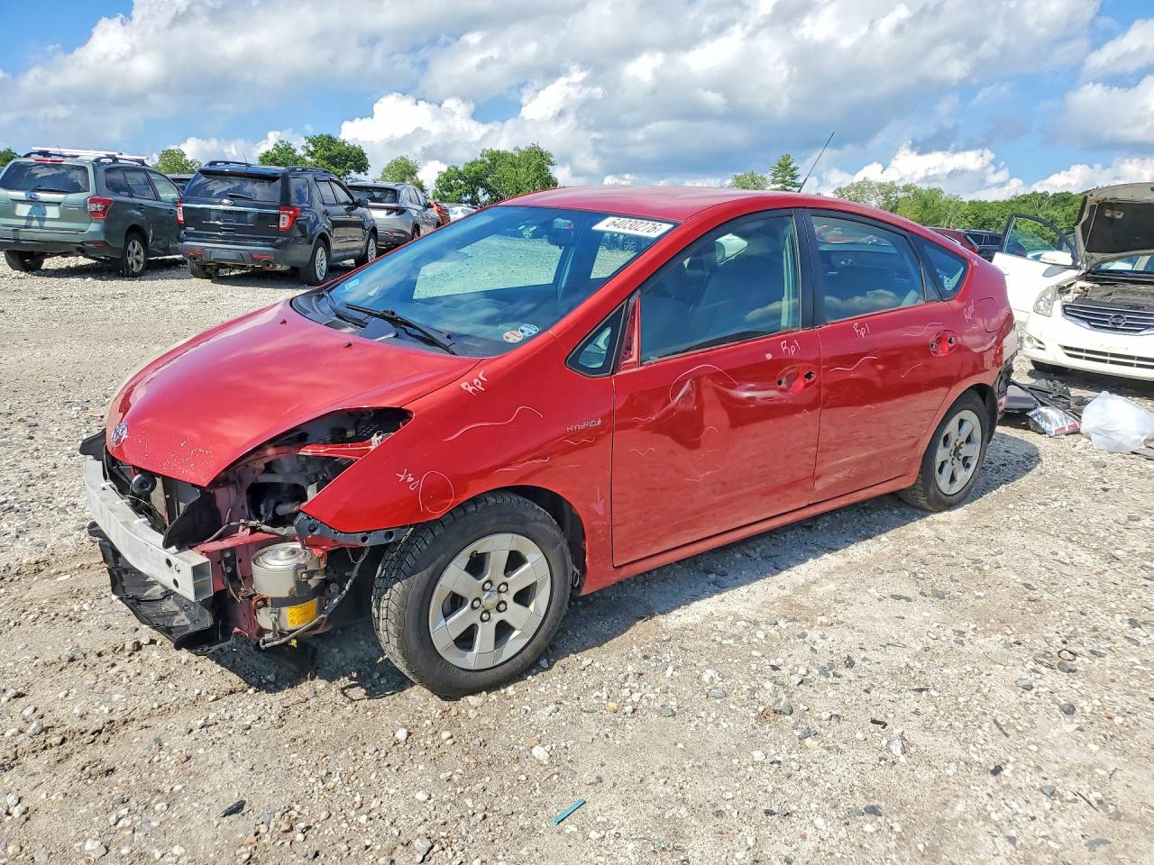 2008 Toyota Prius Base Red vin: JTDKB20U883320324