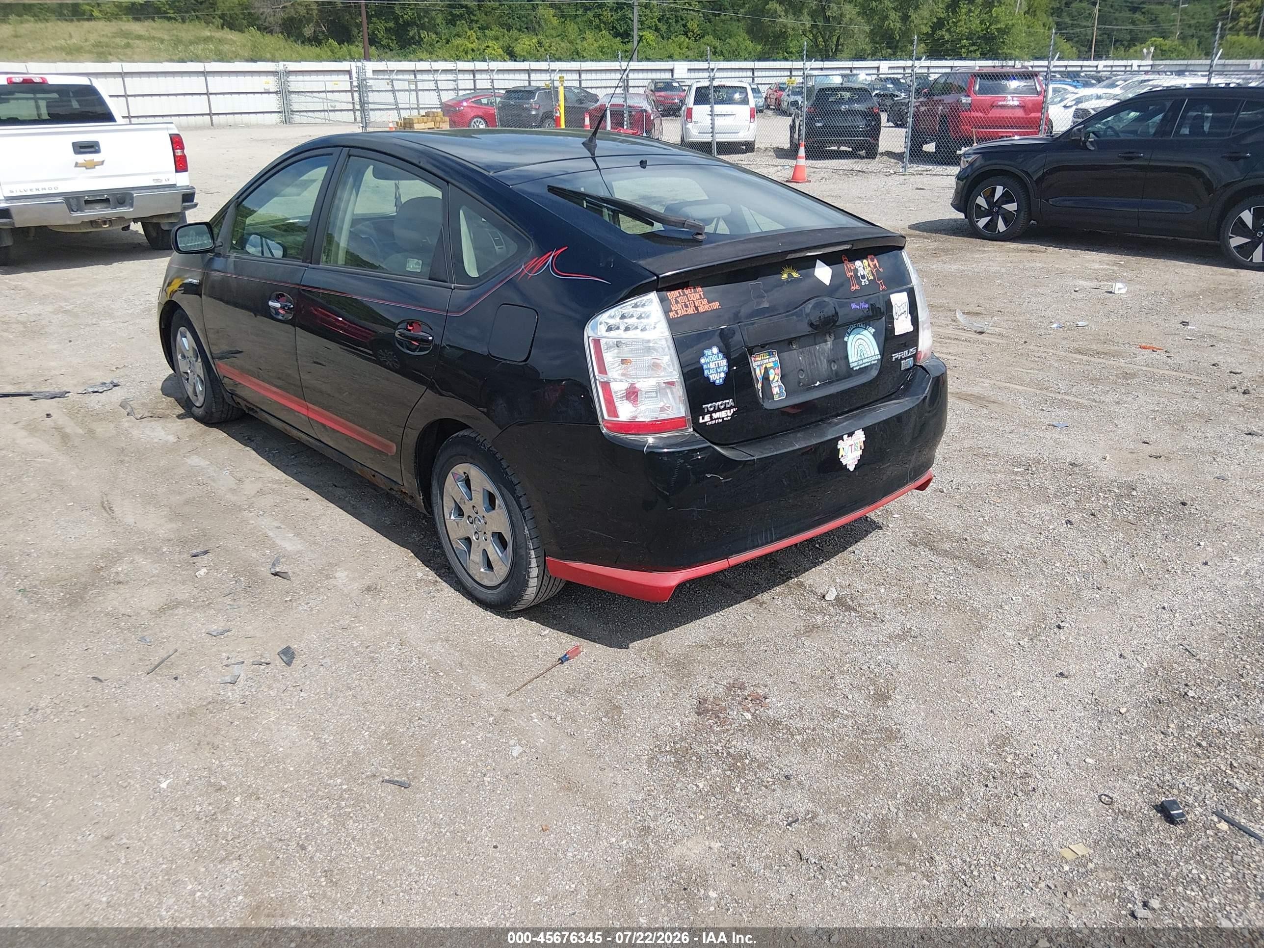 2008 Toyota Prius   Black vin: JTDKB20U883382323