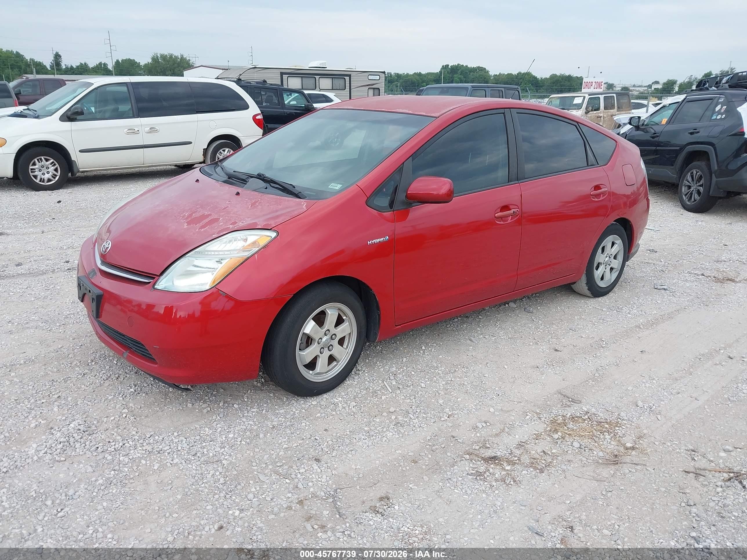 2008 Toyota Prius Red vin: JTDKB20U887797148