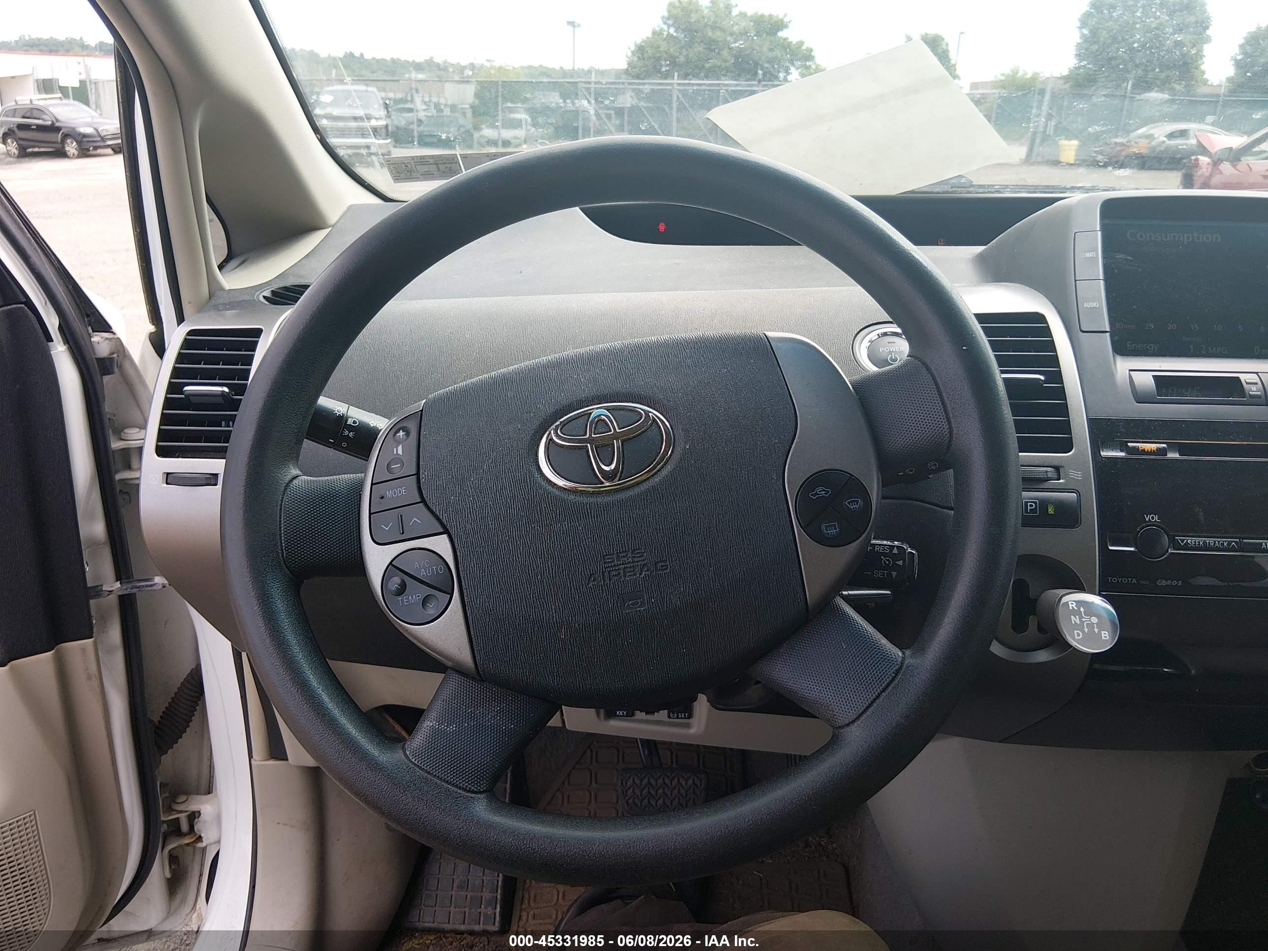 2008 Toyota Prius   White vin: JTDKB20U887804342