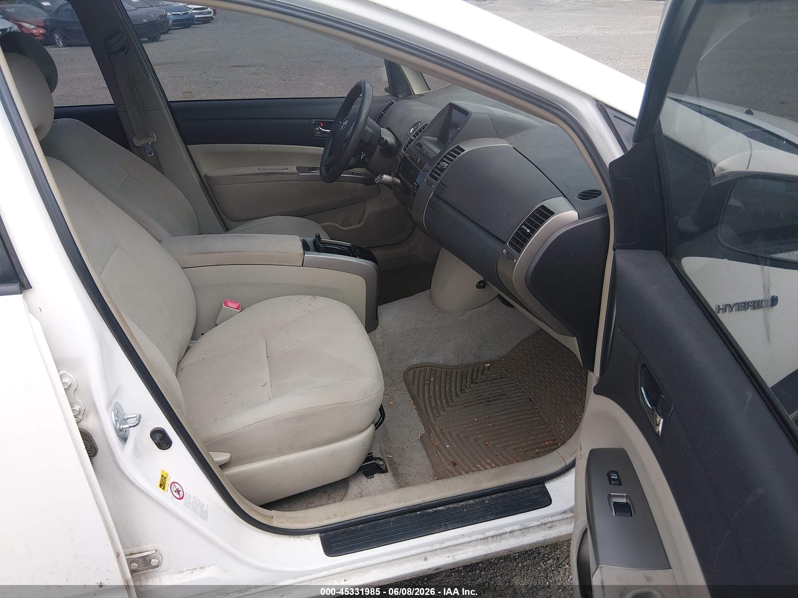 2008 Toyota Prius   White vin: JTDKB20U887804342