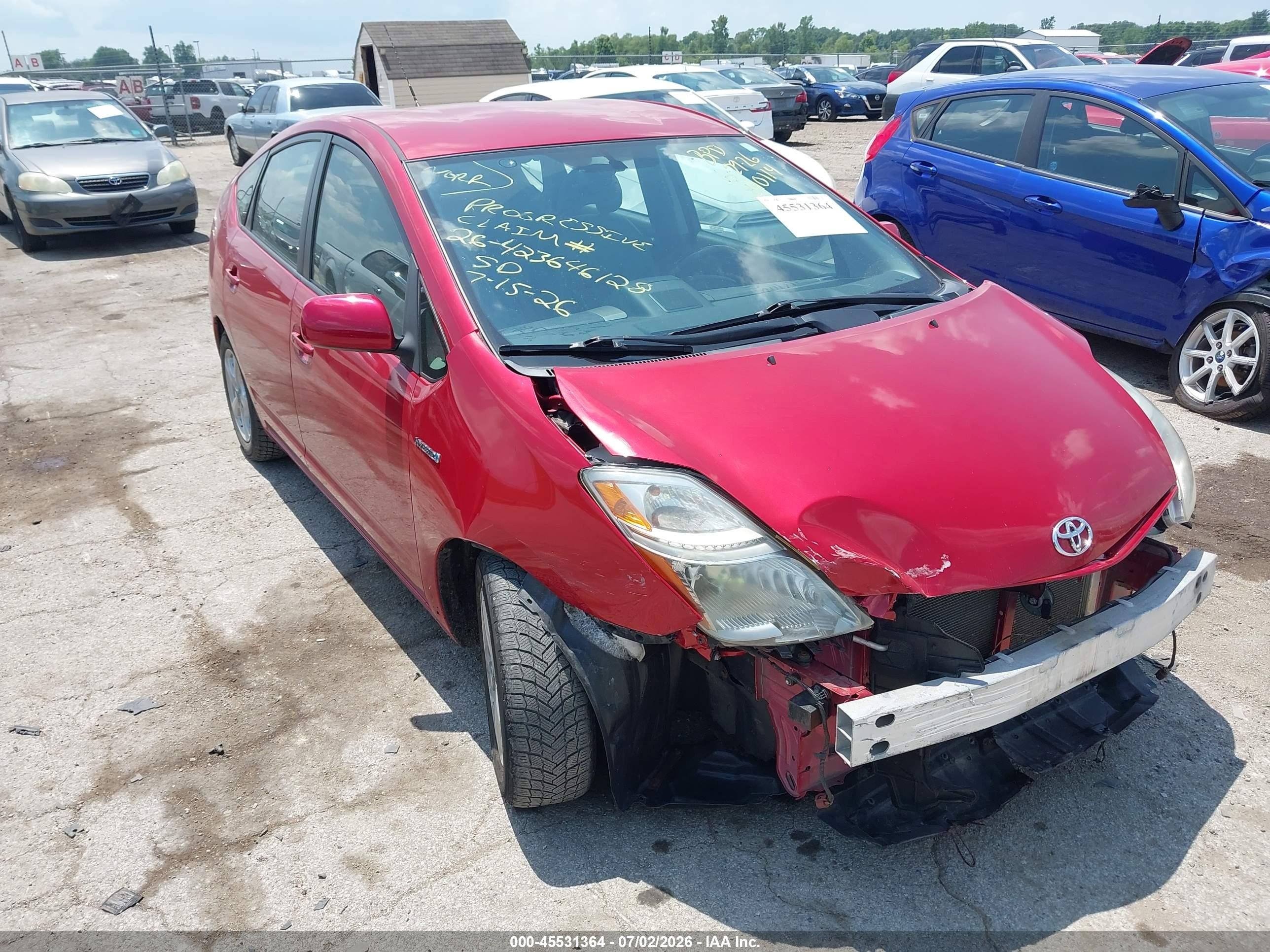 2009 Toyota Prius   Красный vin: JTDKB20U897840114