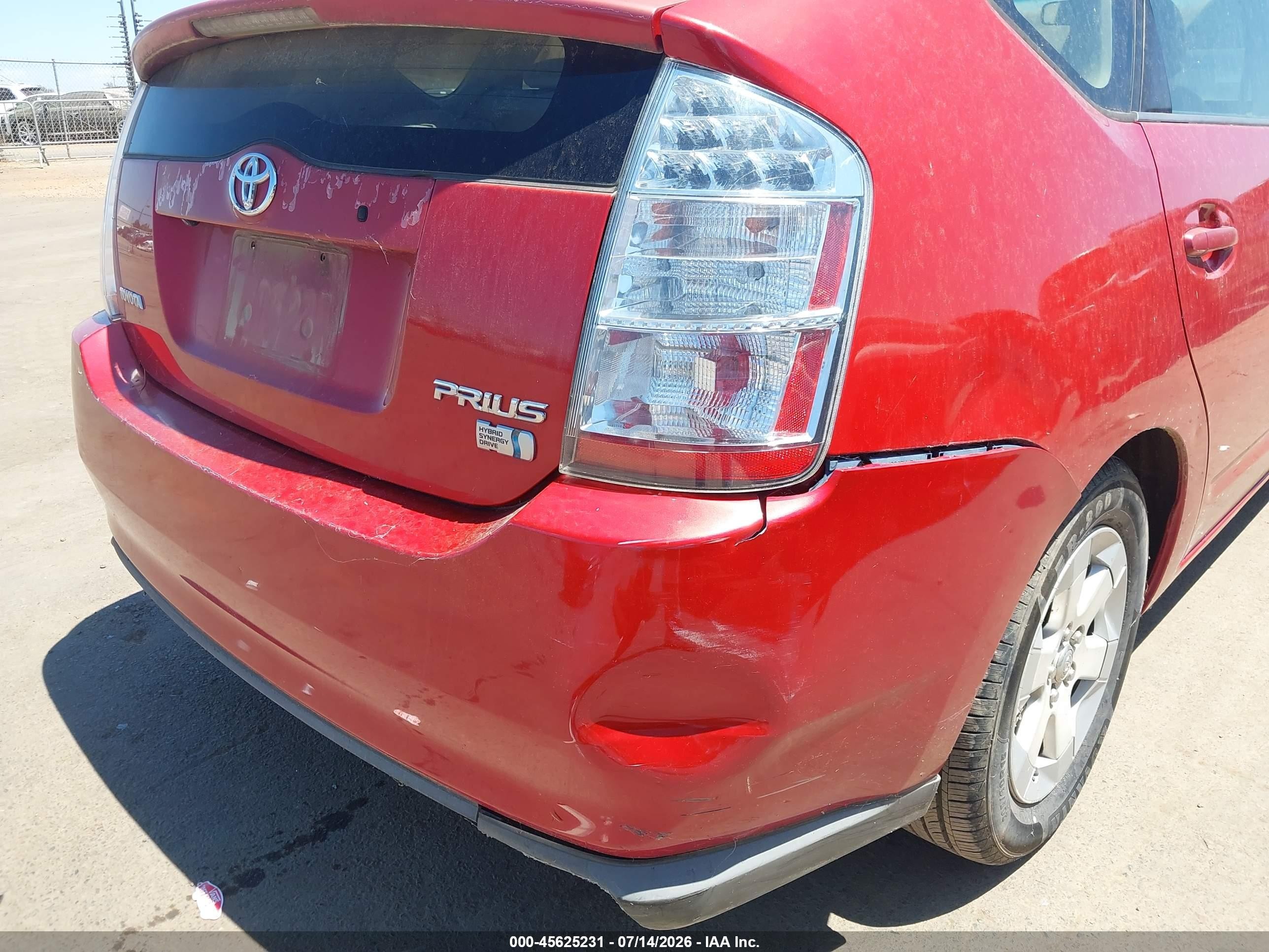 2007 Toyota Prius   Red vin: JTDKB20U977652750