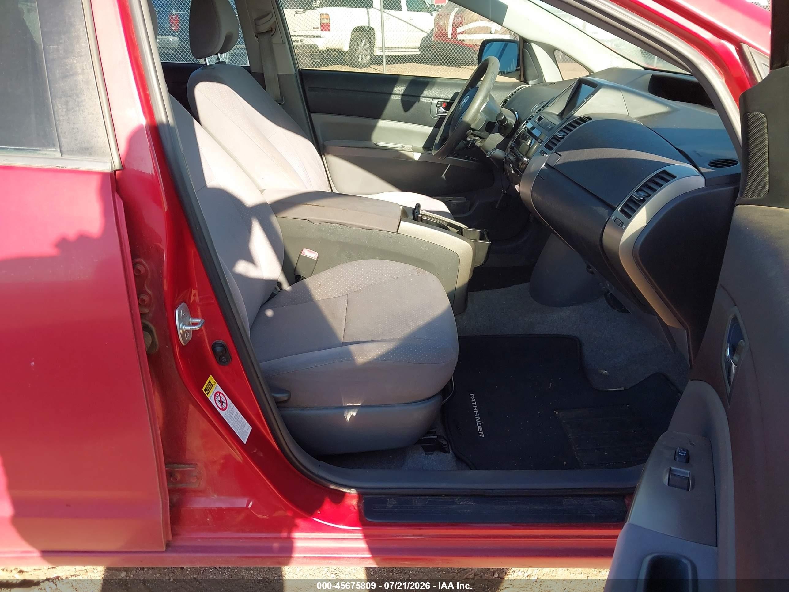 2007 Toyota Prius Red vin: JTDKB20U977670276