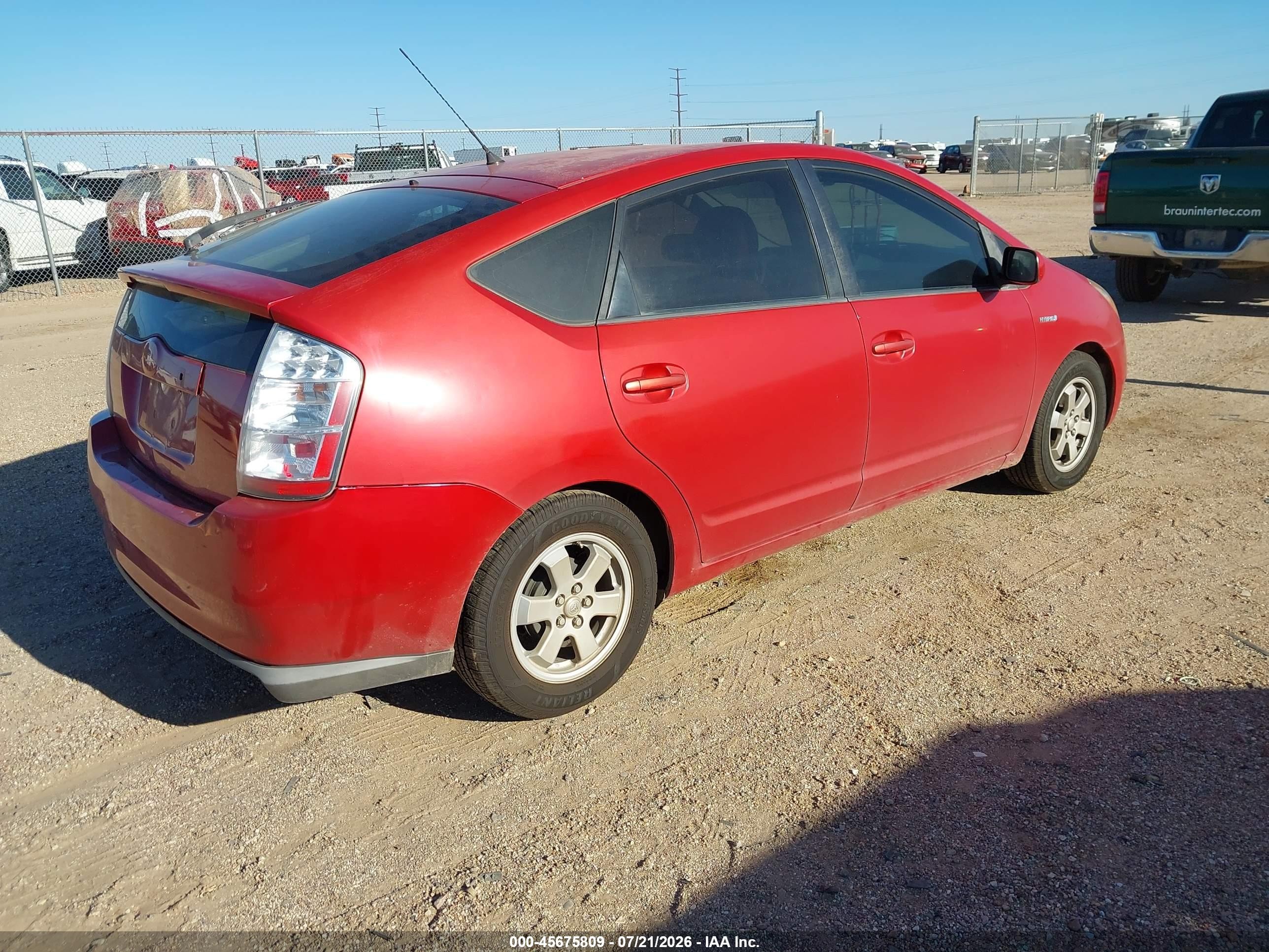 2007 Toyota Prius Red vin: JTDKB20U977670276