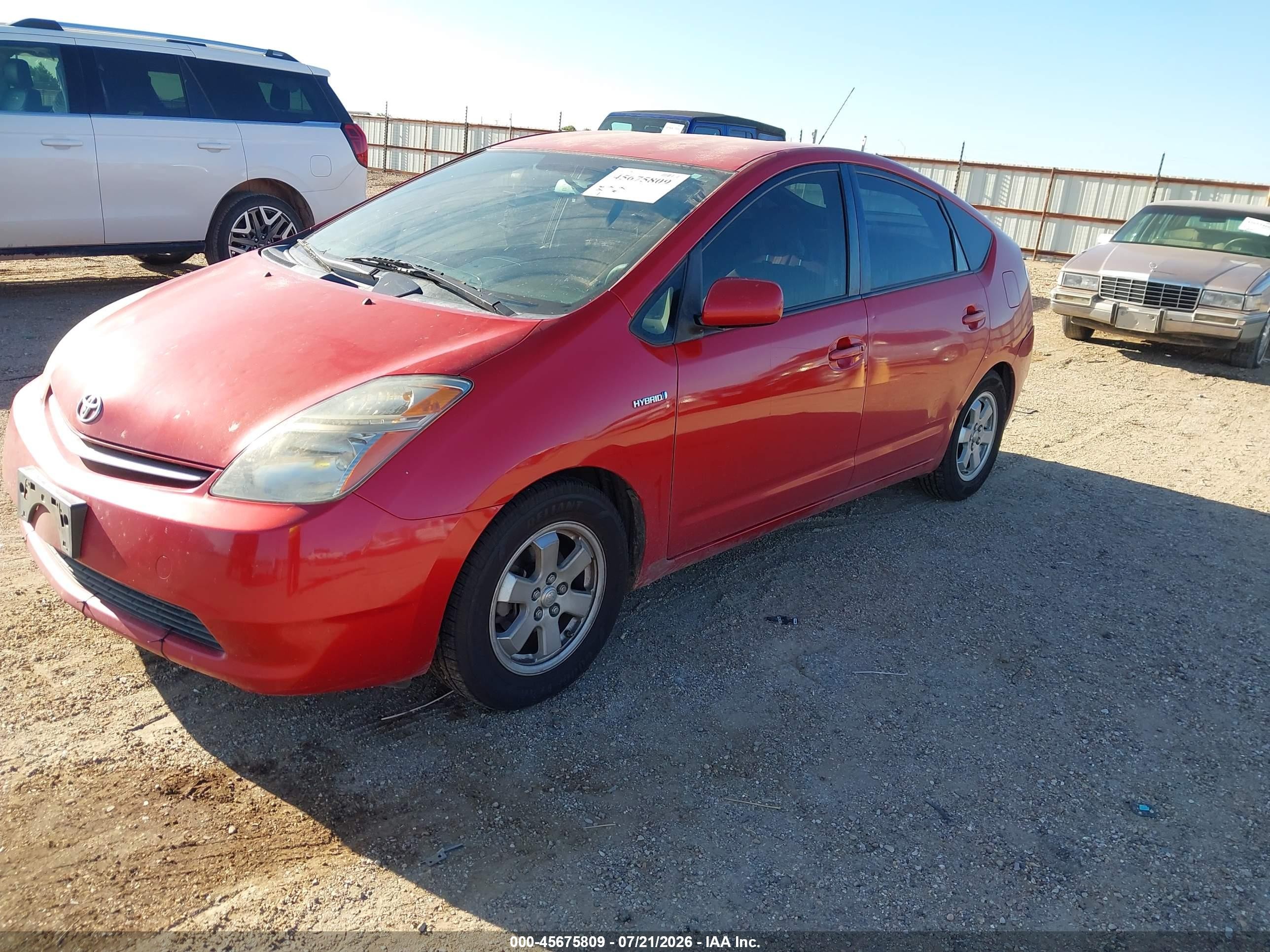 2007 Toyota Prius Red vin: JTDKB20U977670276