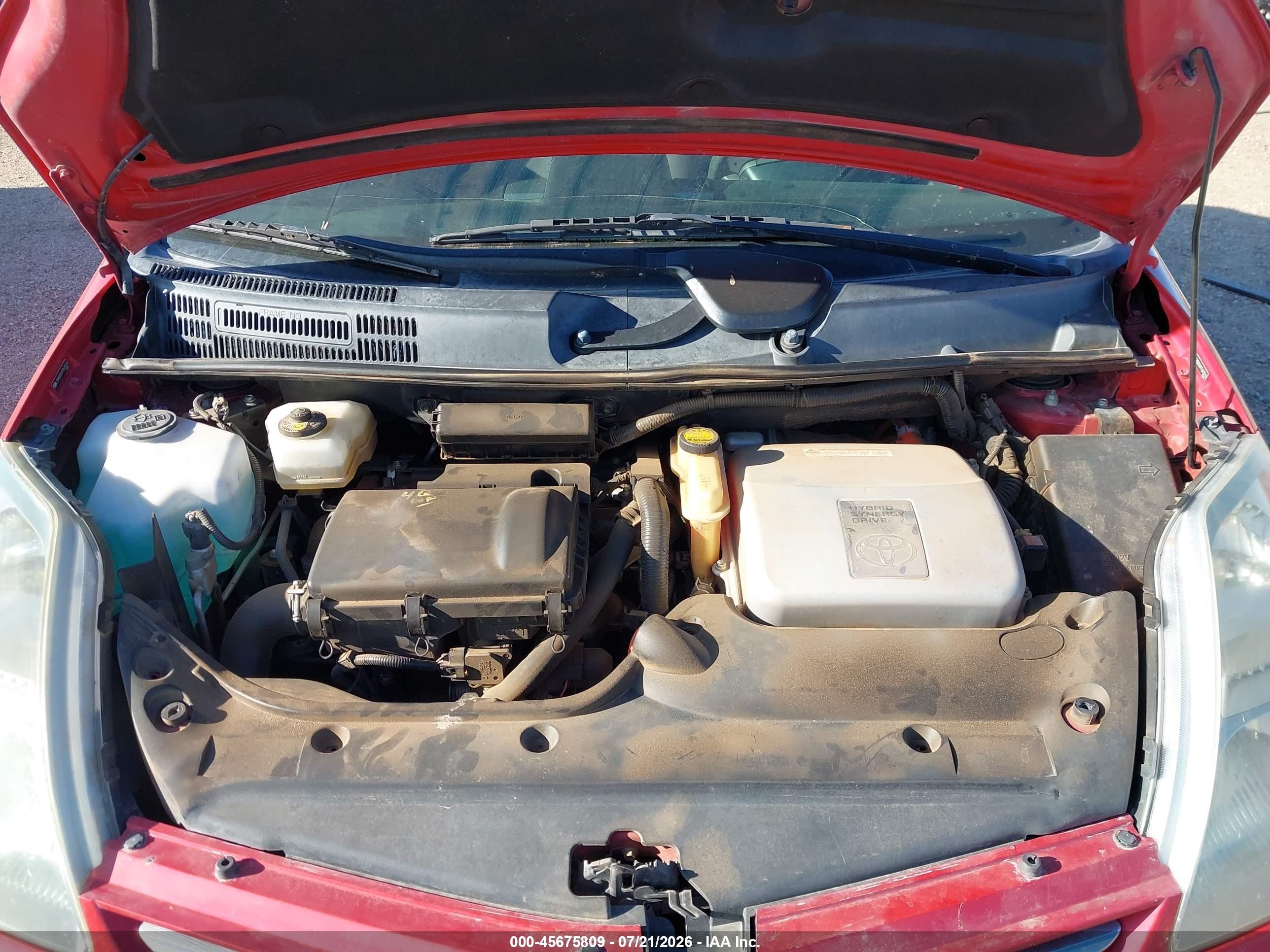 2007 Toyota Prius Red vin: JTDKB20U977670276