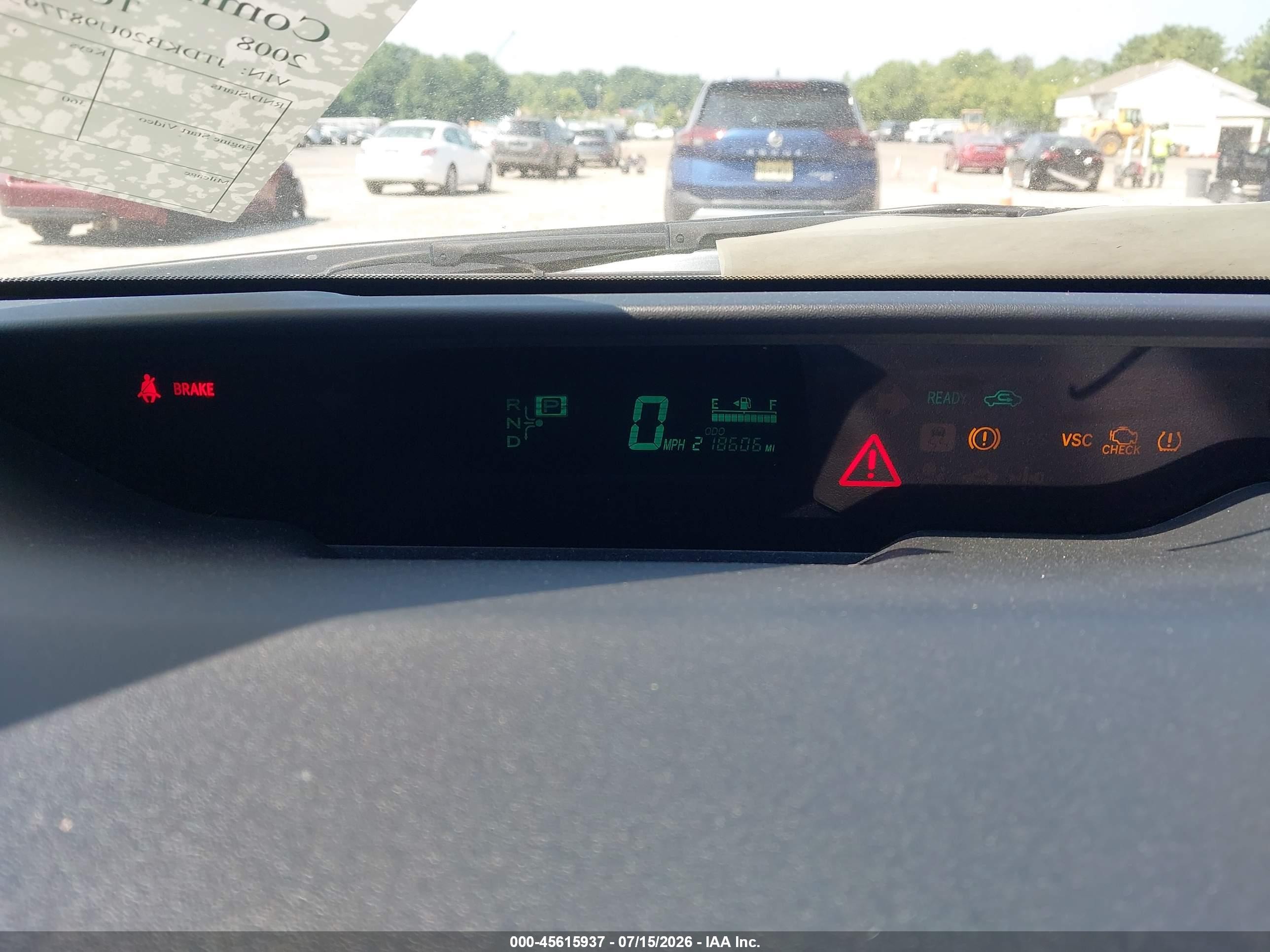 2008 Toyota Prius   Black vin: JTDKB20U987795294