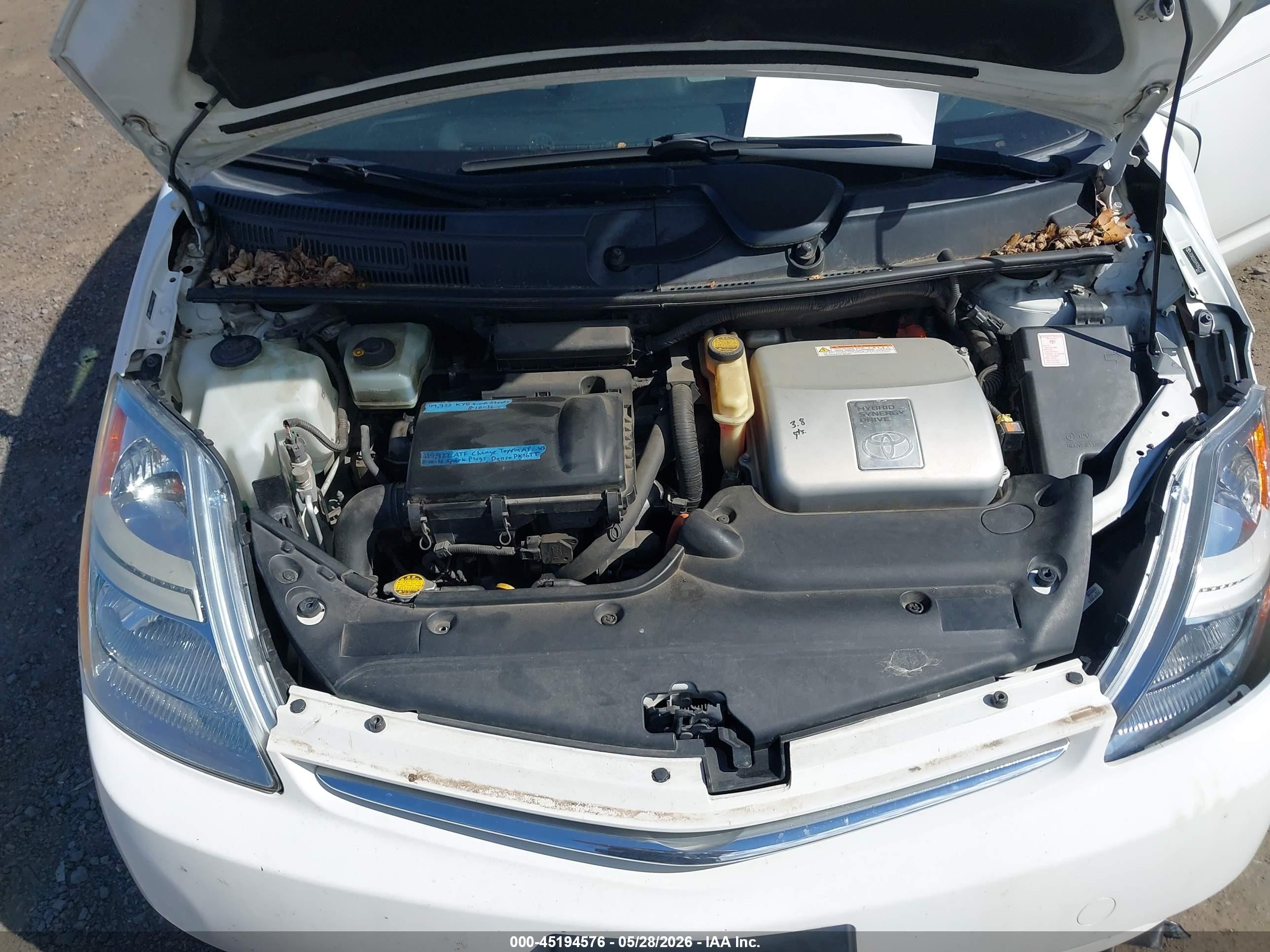 2009 Toyota Prius   White vin: JTDKB20U997840221