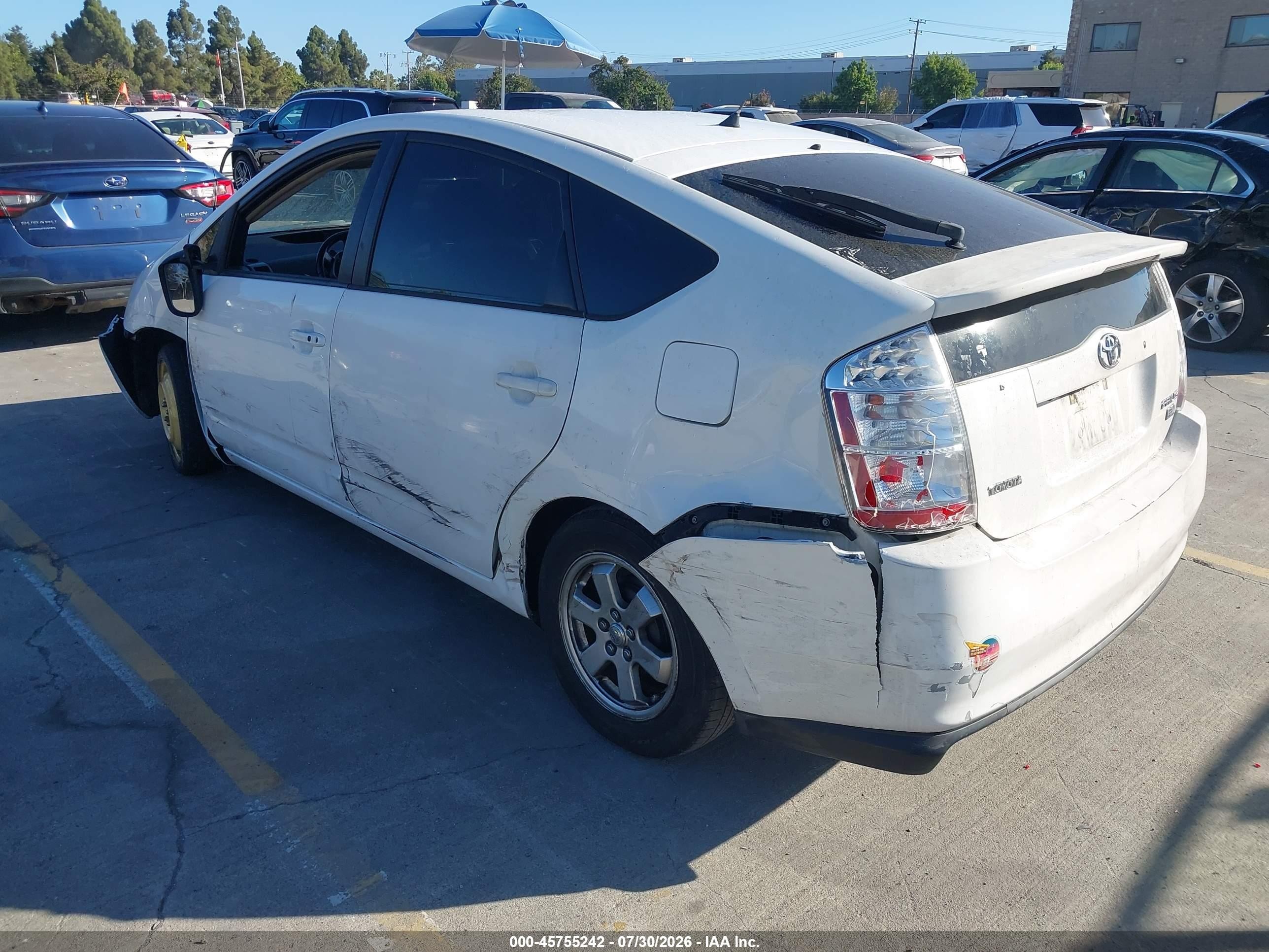 2009 Toyota Prius Touring White vin: JTDKB20U997877737