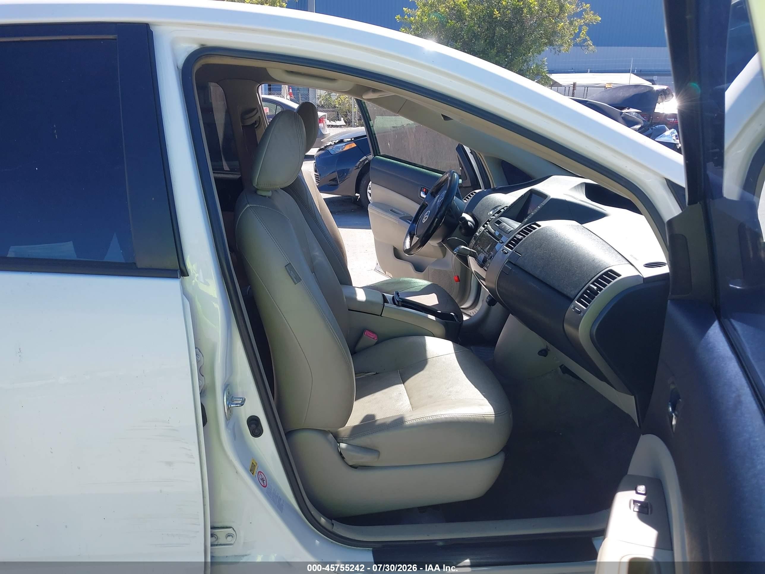 2009 Toyota Prius Touring White vin: JTDKB20U997877737