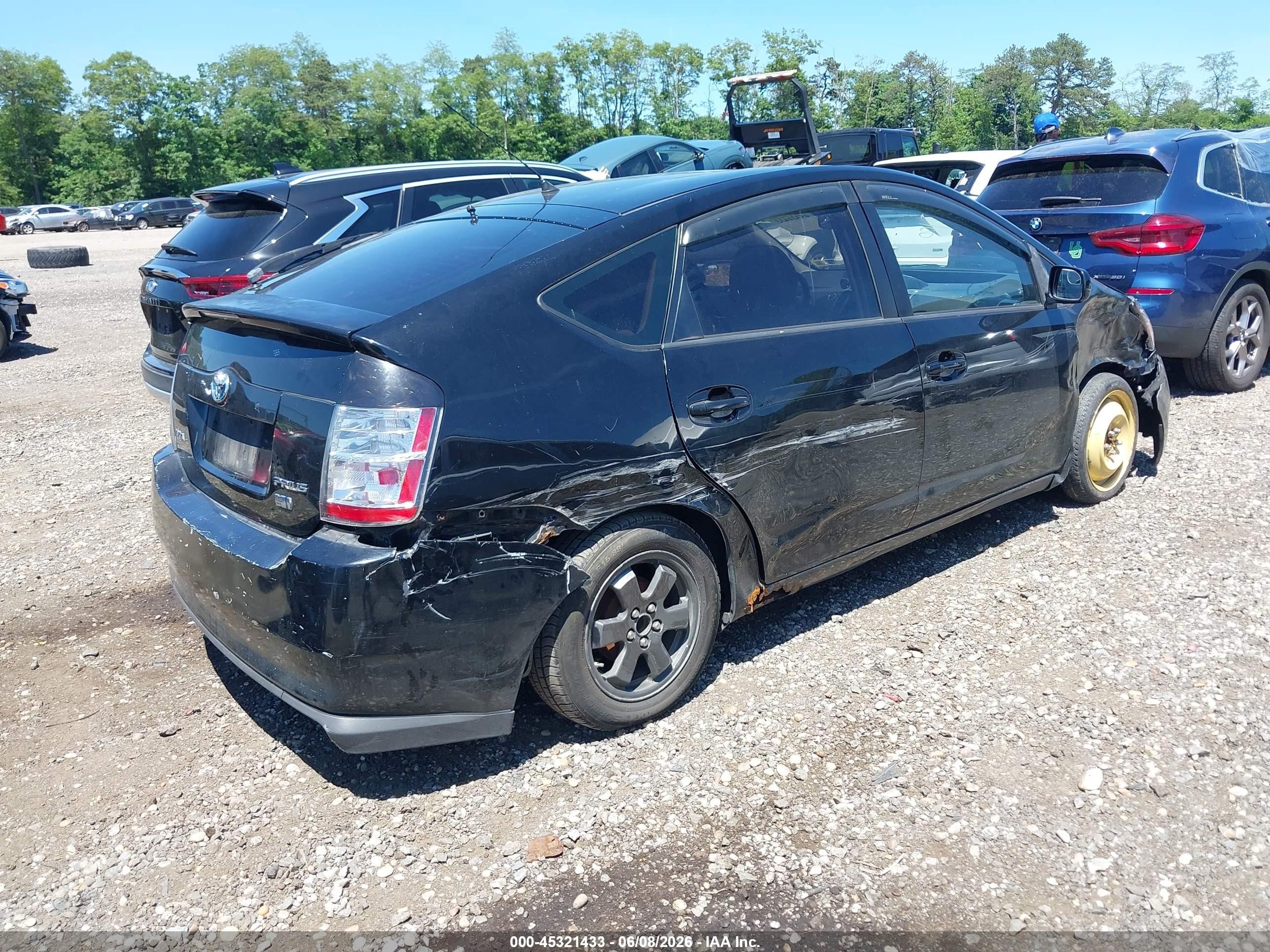 2007 Toyota Prius Black vin: JTDKB20UX77666852