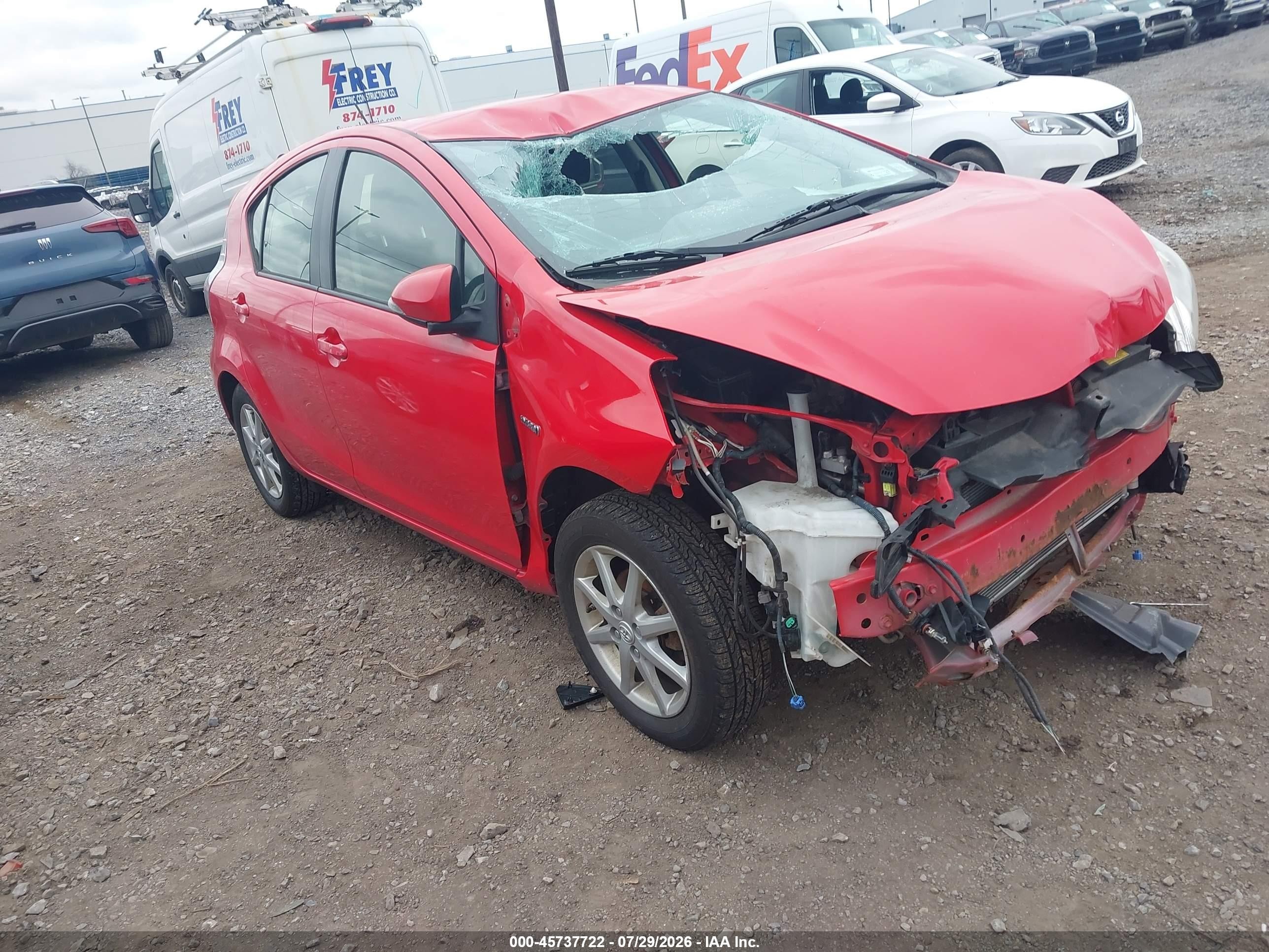 2013 Toyota Prius C Three Red vin: JTDKDTB32D1032227