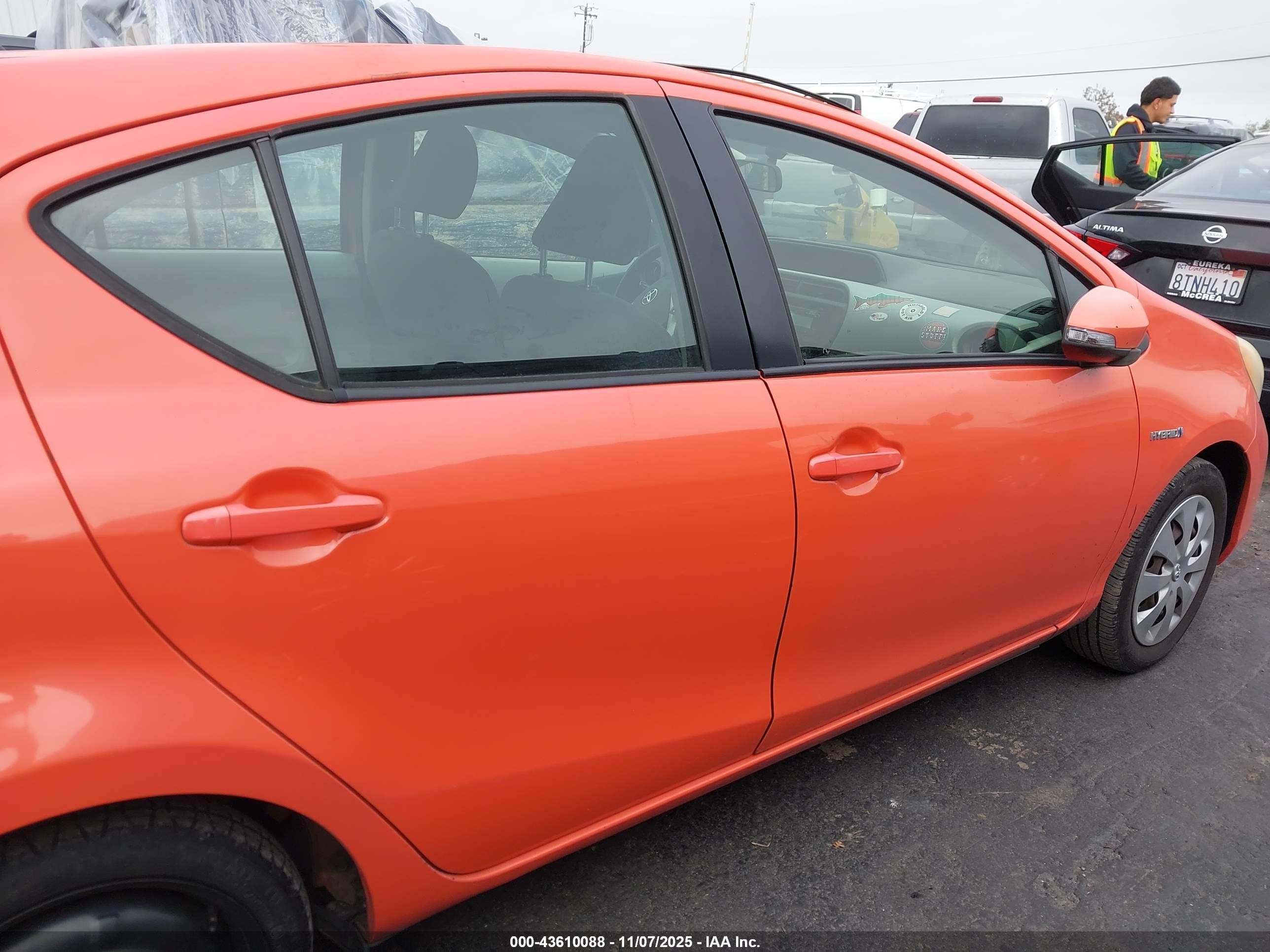 2012 Toyota Prius C Two Orange vin: JTDKDTB33C1004337