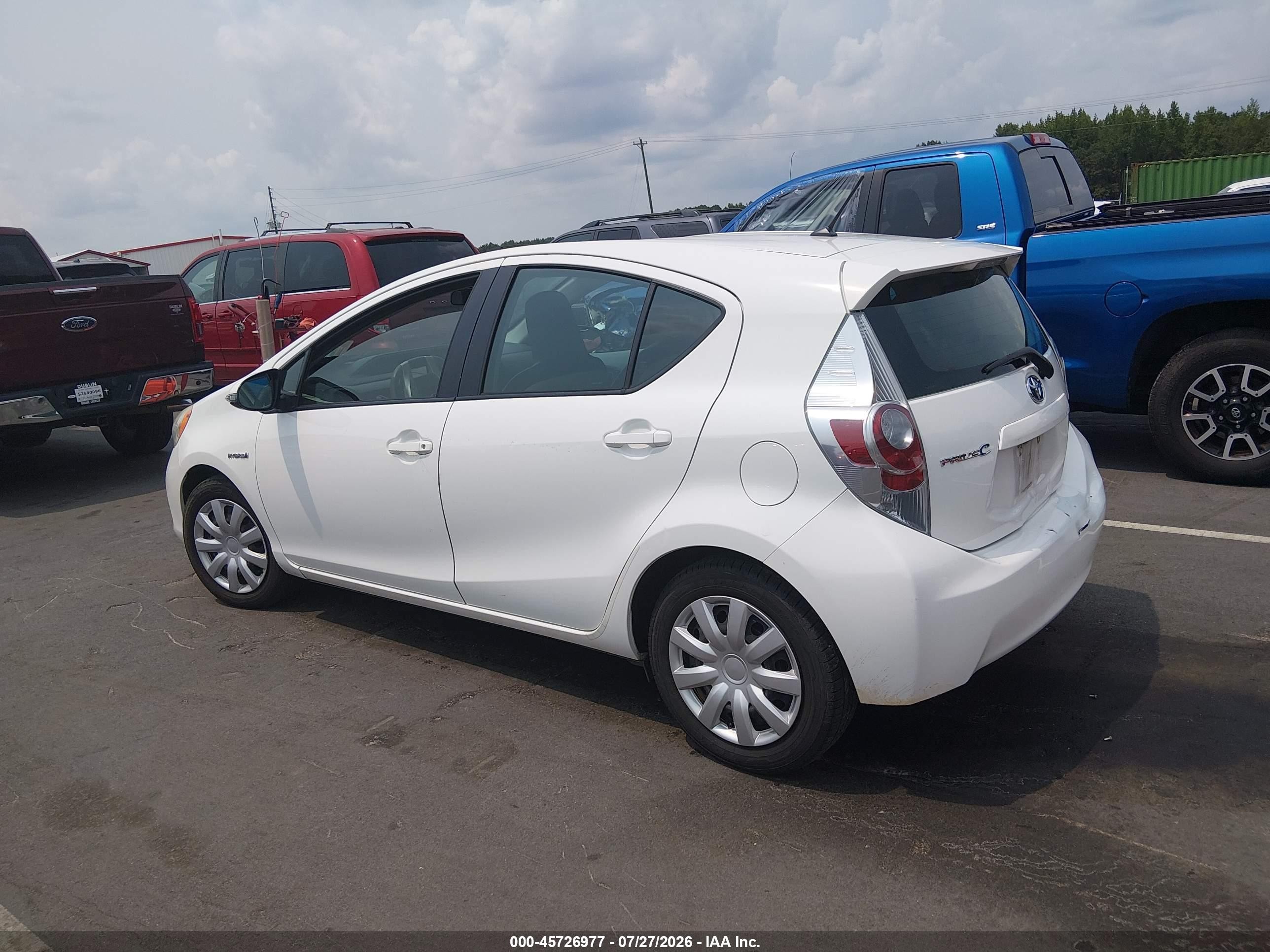 2012 Toyota Prius C One Белый vin: JTDKDTB33C1509276