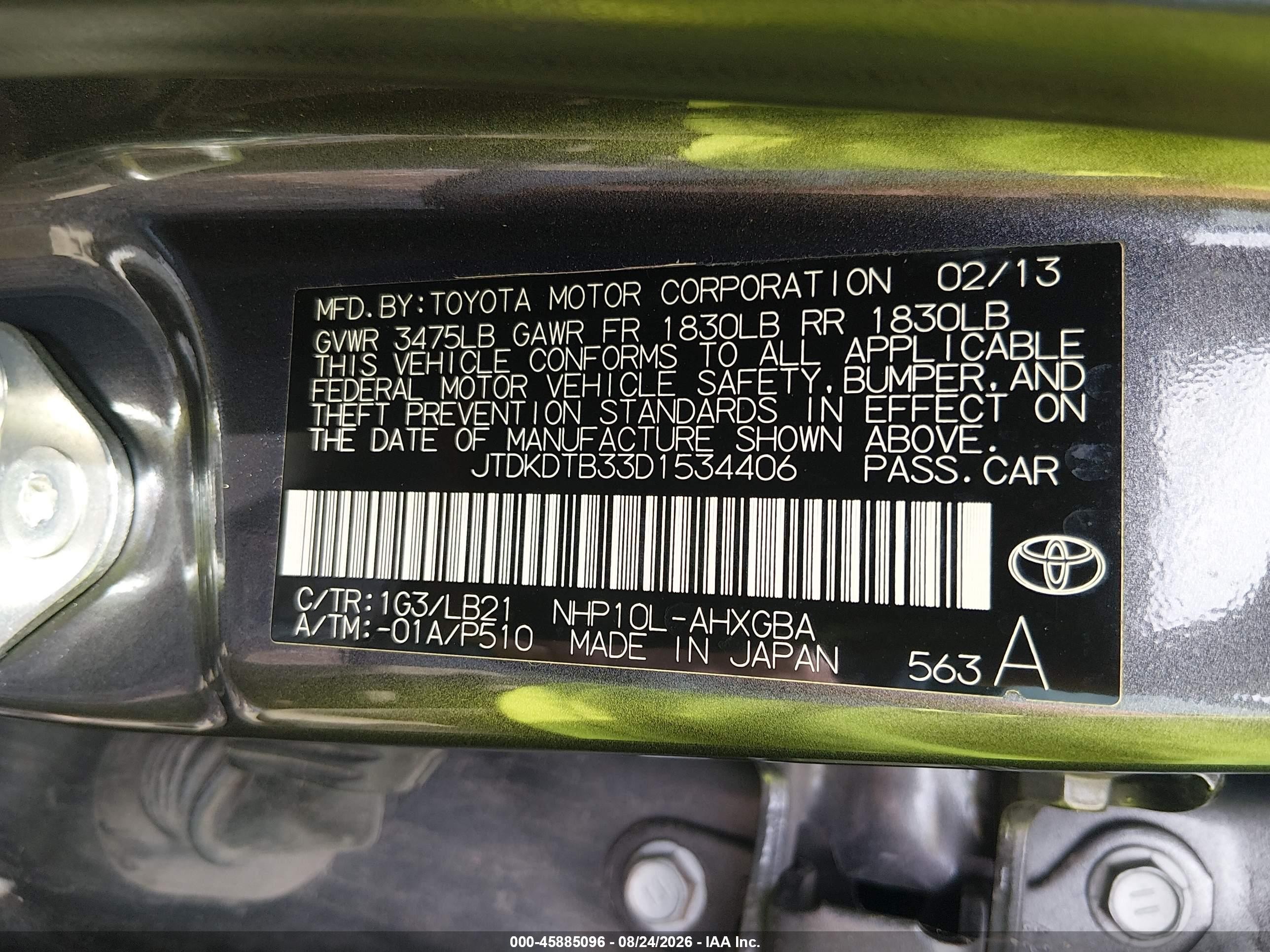 2013 Toyota Prius C Four Gray vin: JTDKDTB33D1534406