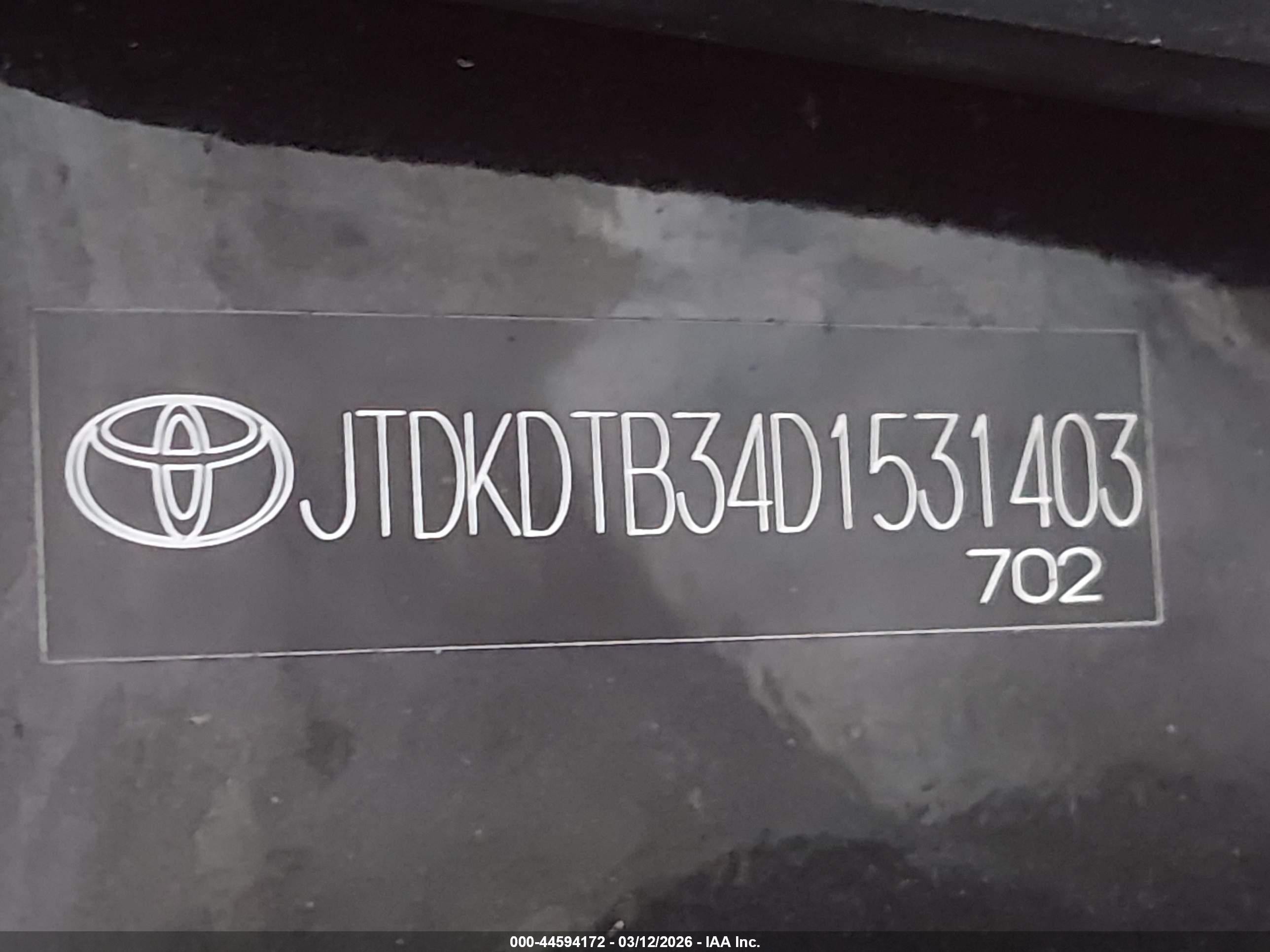 2013 Toyota Prius C Two Черный vin: JTDKDTB34D1531403