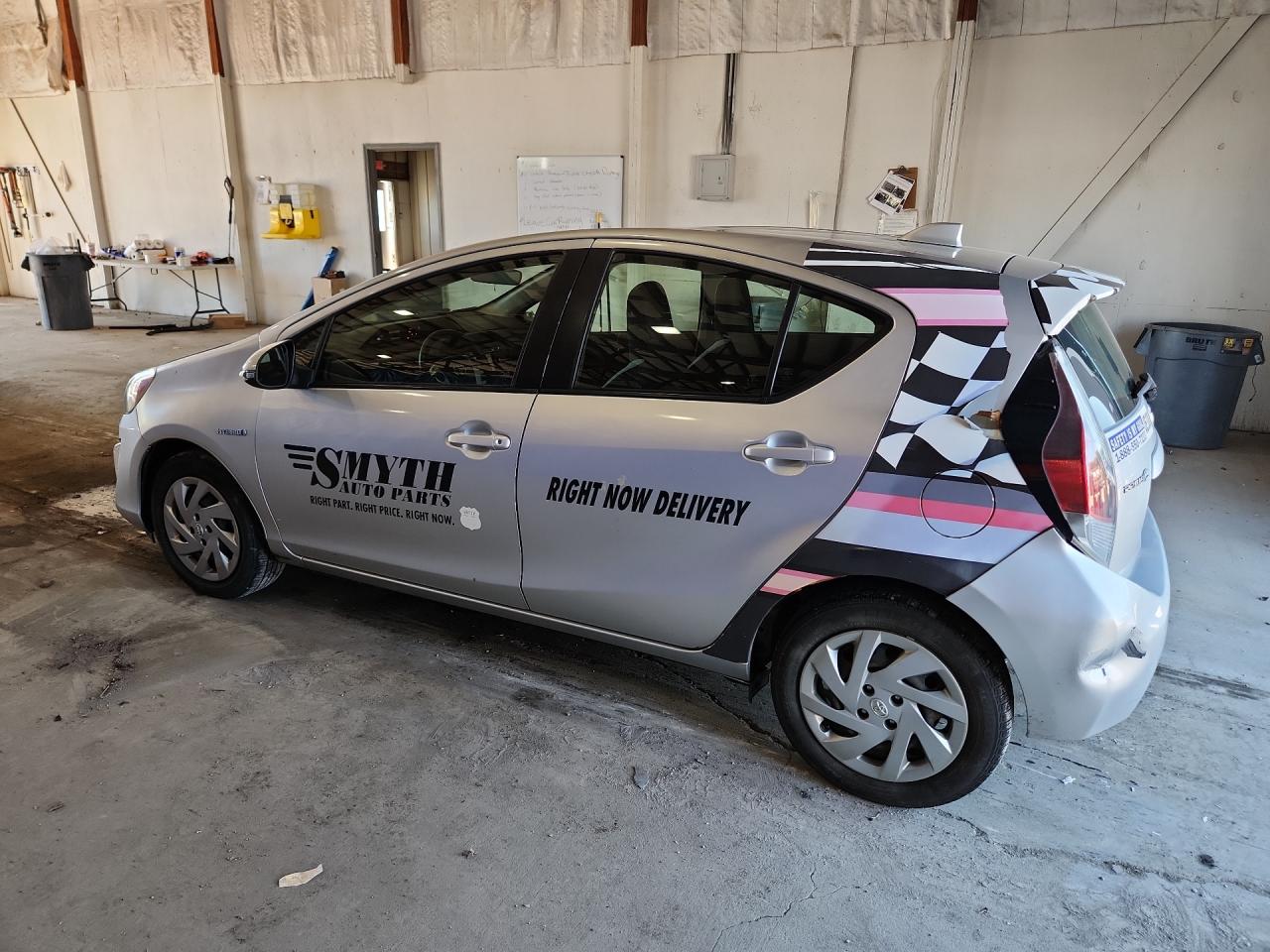 2015 Toyota Prius C One Silver vin: JTDKDTB34F1105357 Damage: Left Qtr Panel, Dent(S) W/ Paint Dmg, 3 To 4 Inches