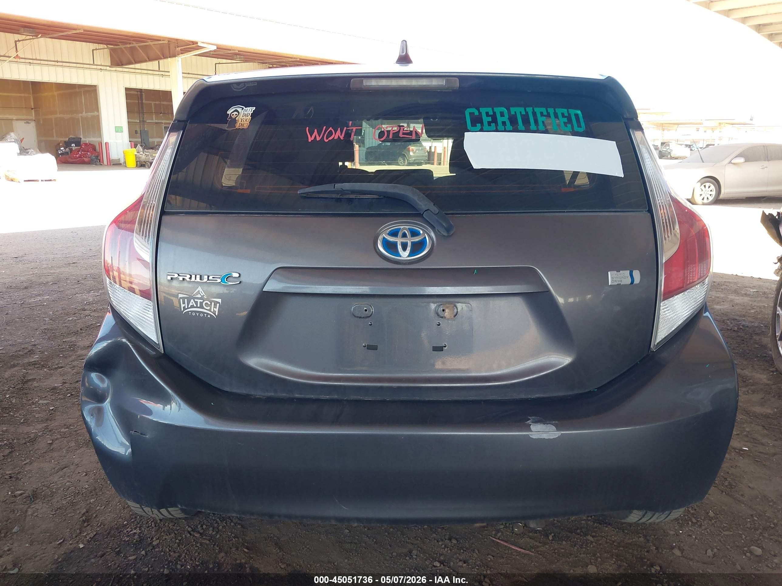 2015 Toyota Prius C Two Gray vin: JTDKDTB35F1580385