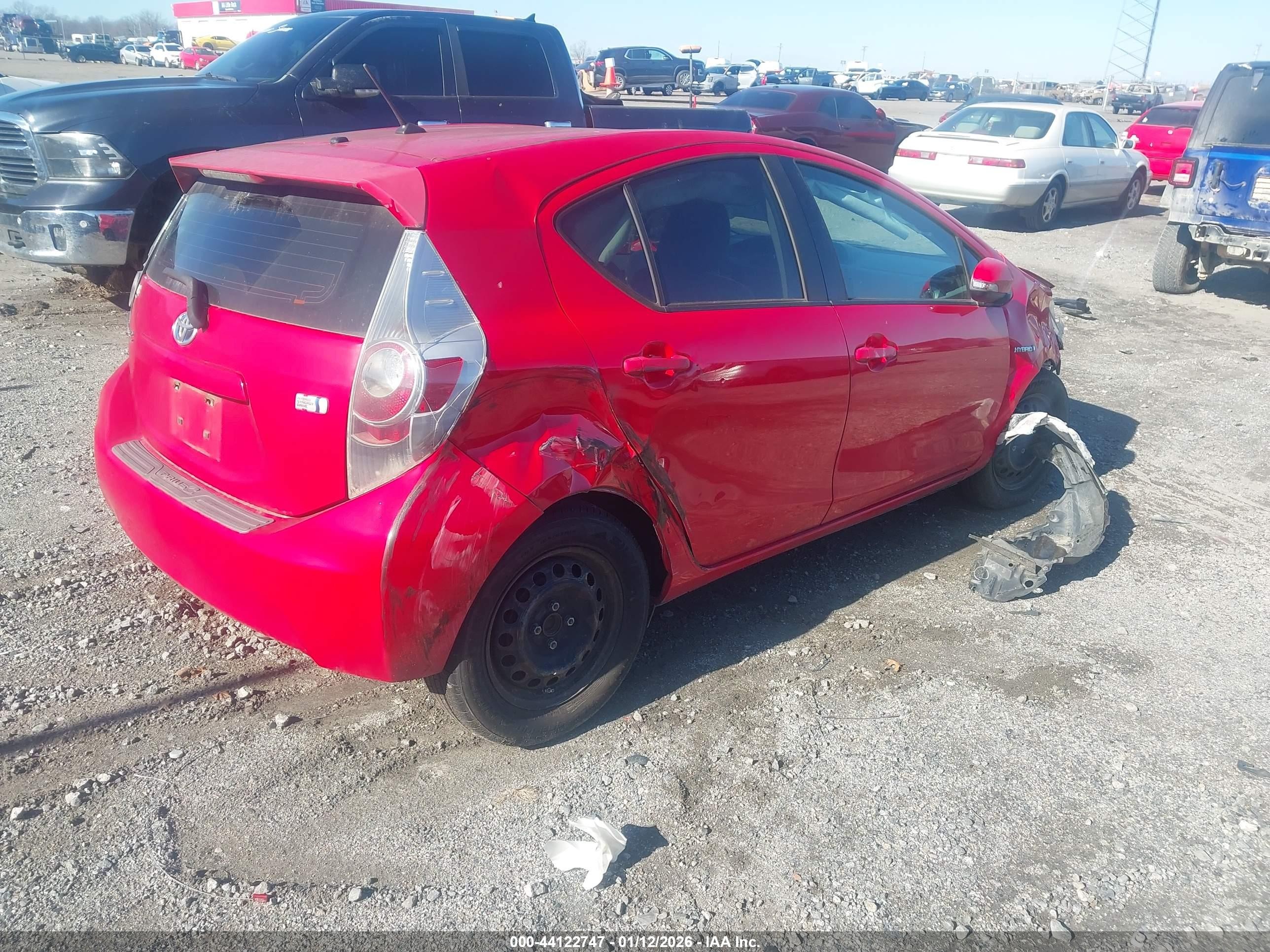 2013 Toyota Prius C Two Red vin: JTDKDTB36D1032084