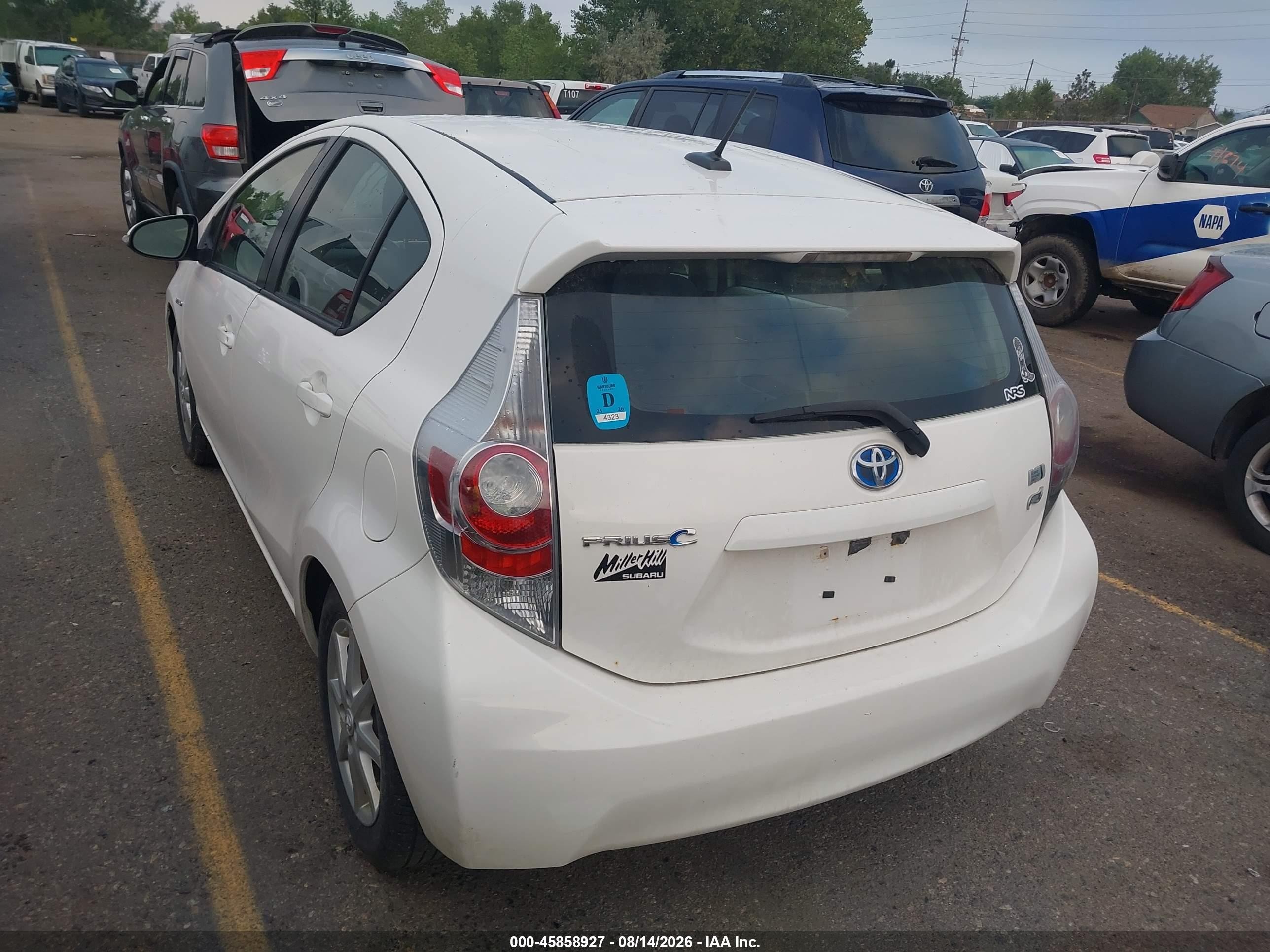 2012 Toyota Prius C Three White vin: JTDKDTB39C1003113