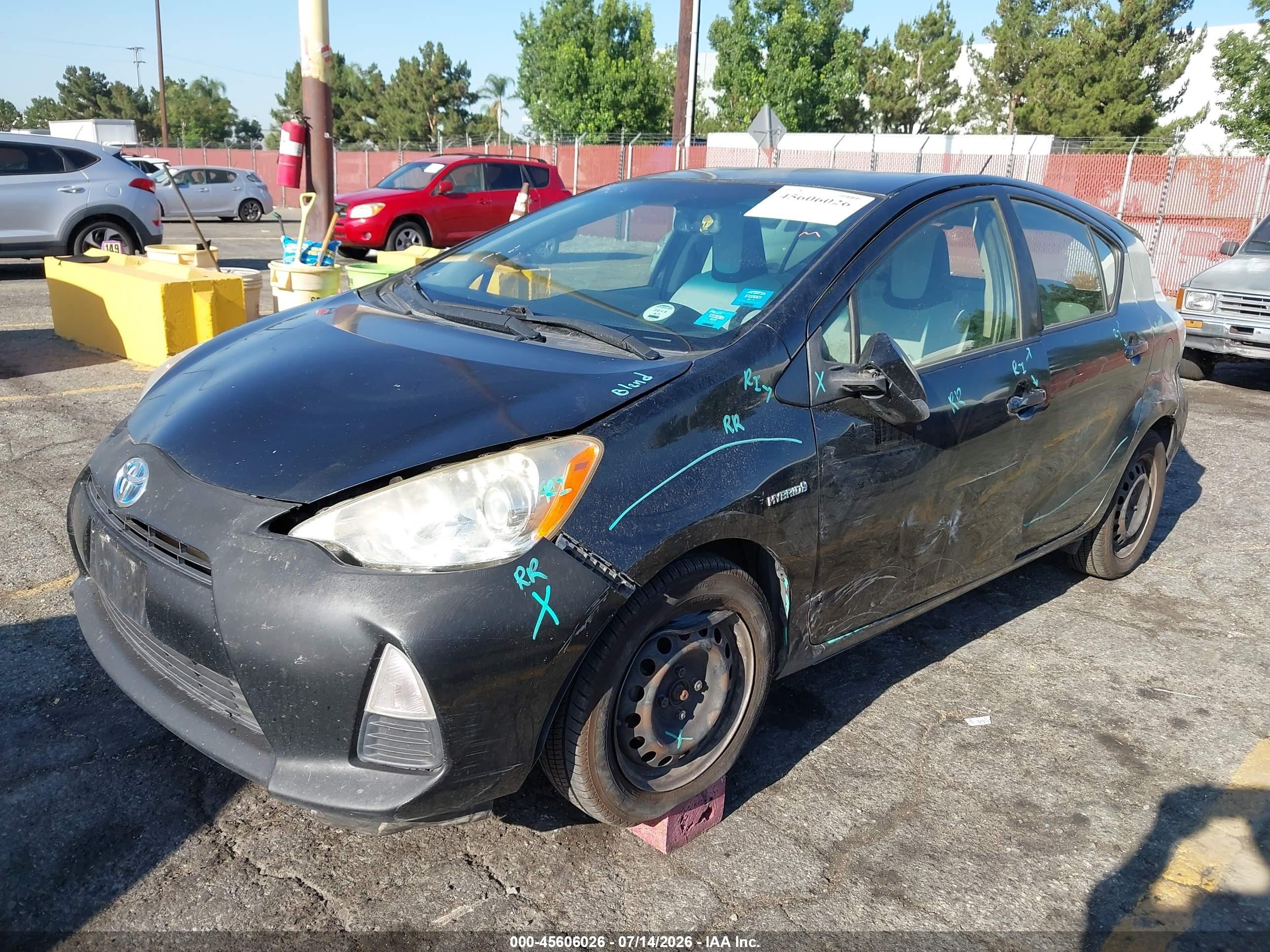 2014 Toyota Prius C One Черный vin: JTDKDTB39E1063735