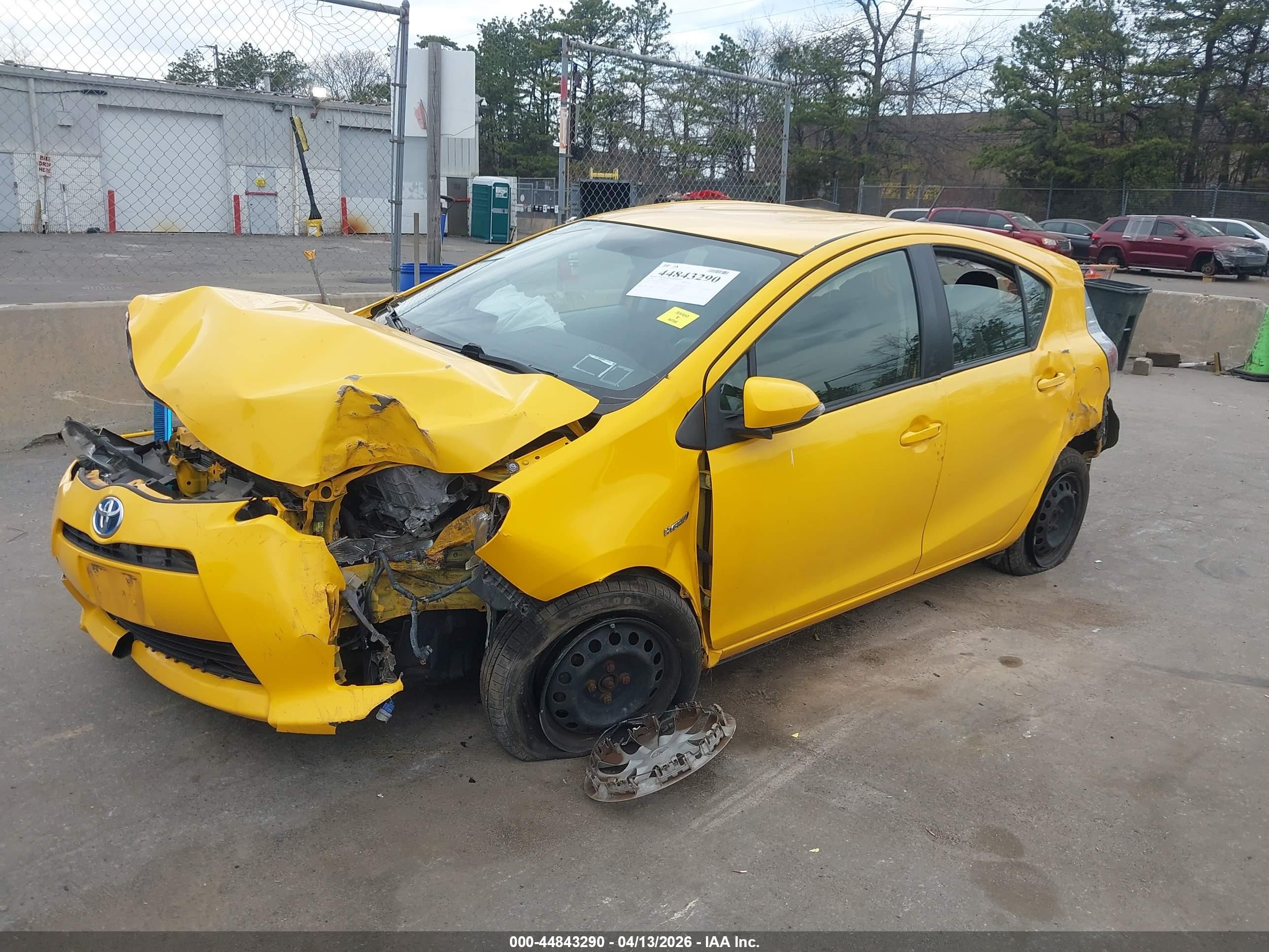 2014 Toyota Prius C Two Yellow vin: JTDKDTB3XE1069267