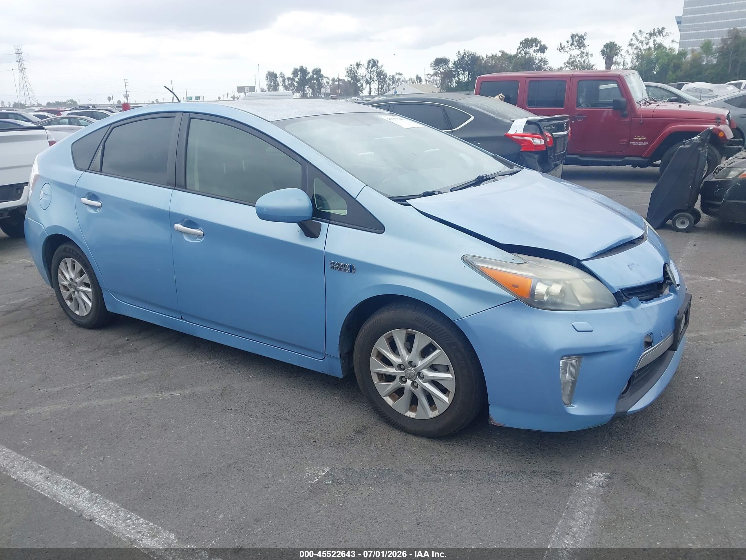 2012 Toyota Prius Plug-in Advanced Blue vin: JTDKN3DP0C3001025