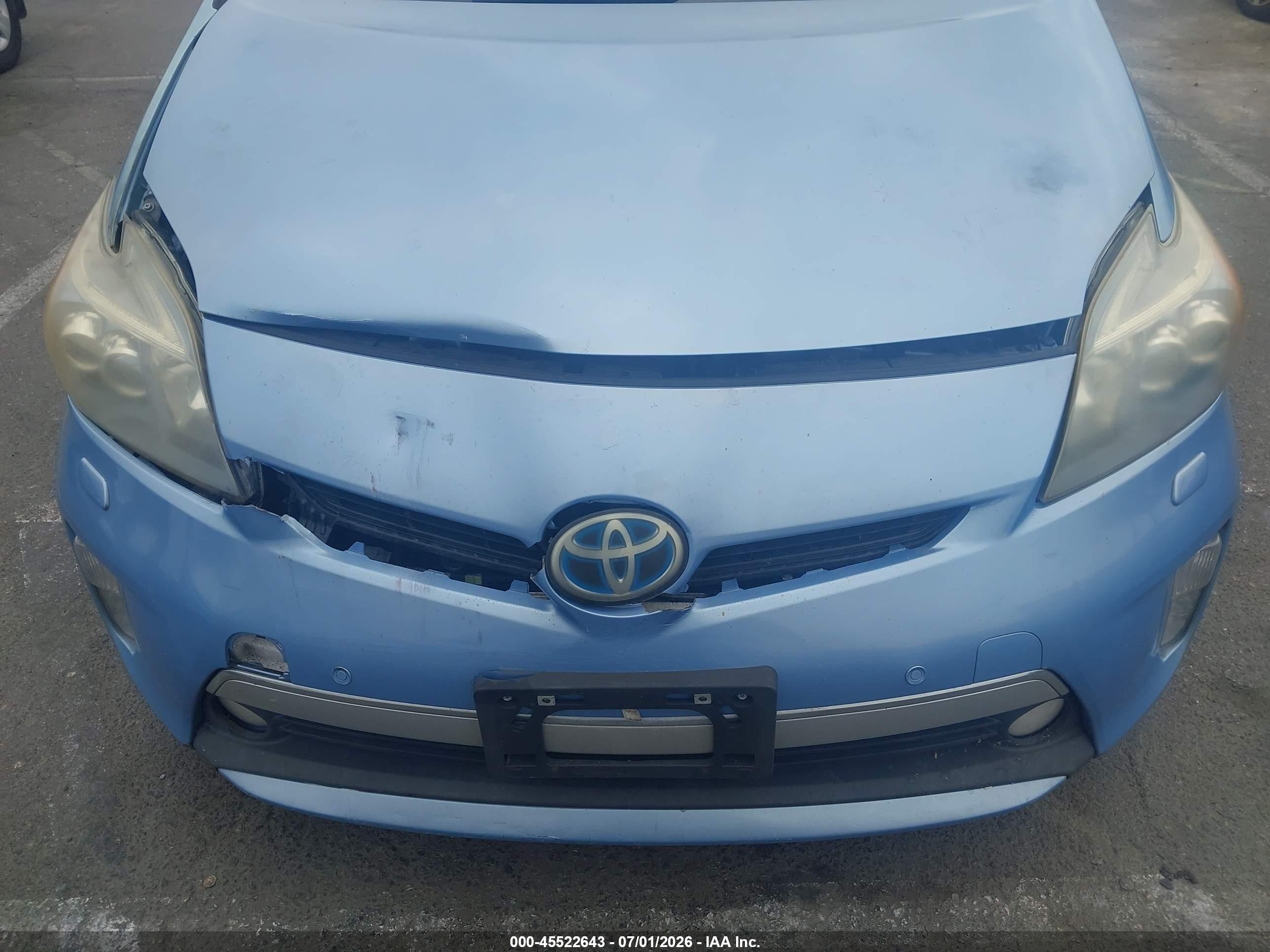 2012 Toyota Prius Plug-in Advanced Blue vin: JTDKN3DP0C3001025