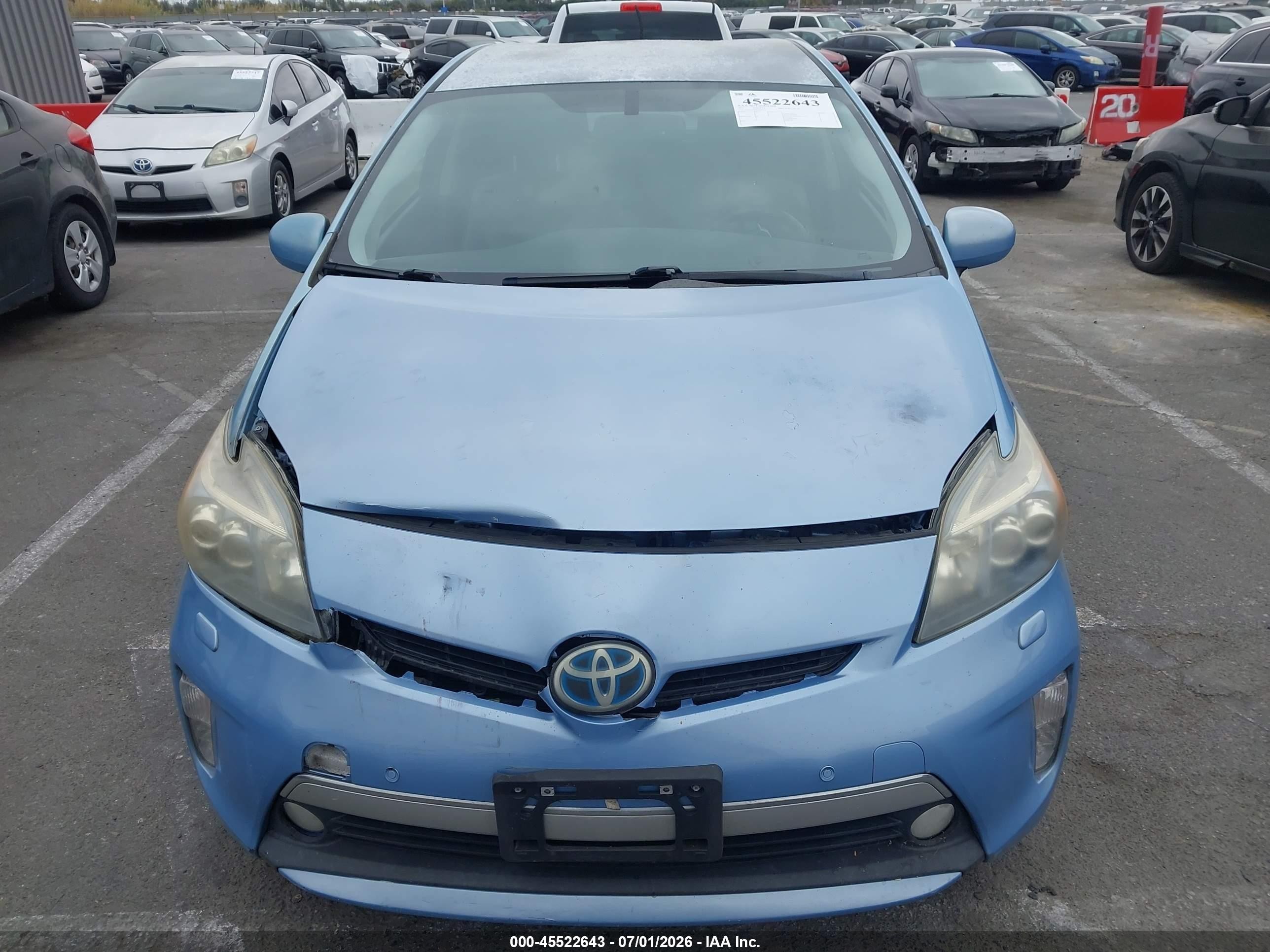 2012 Toyota Prius Plug-in Advanced Blue vin: JTDKN3DP0C3001025