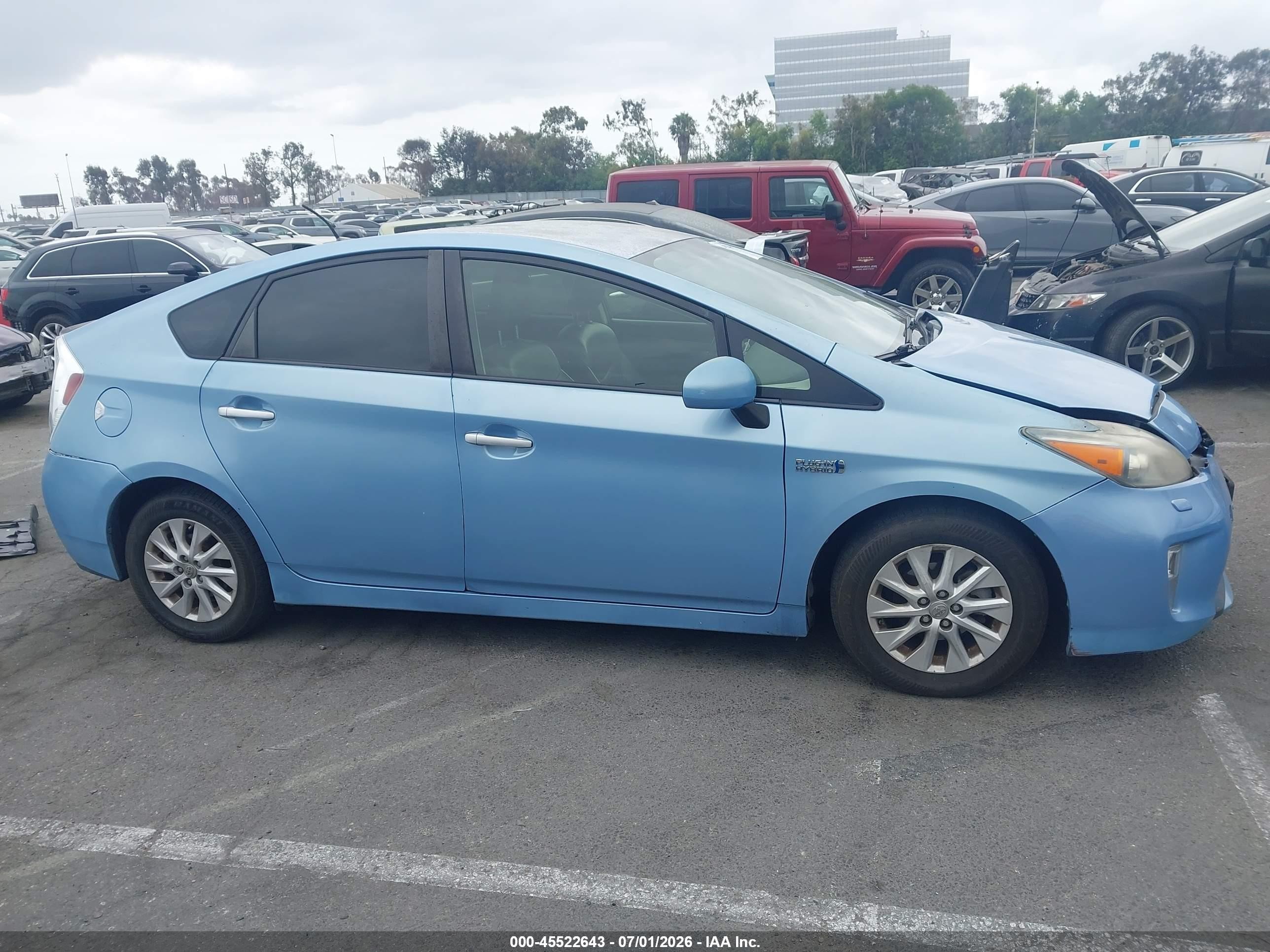 2012 Toyota Prius Plug-in Advanced Blue vin: JTDKN3DP0C3001025
