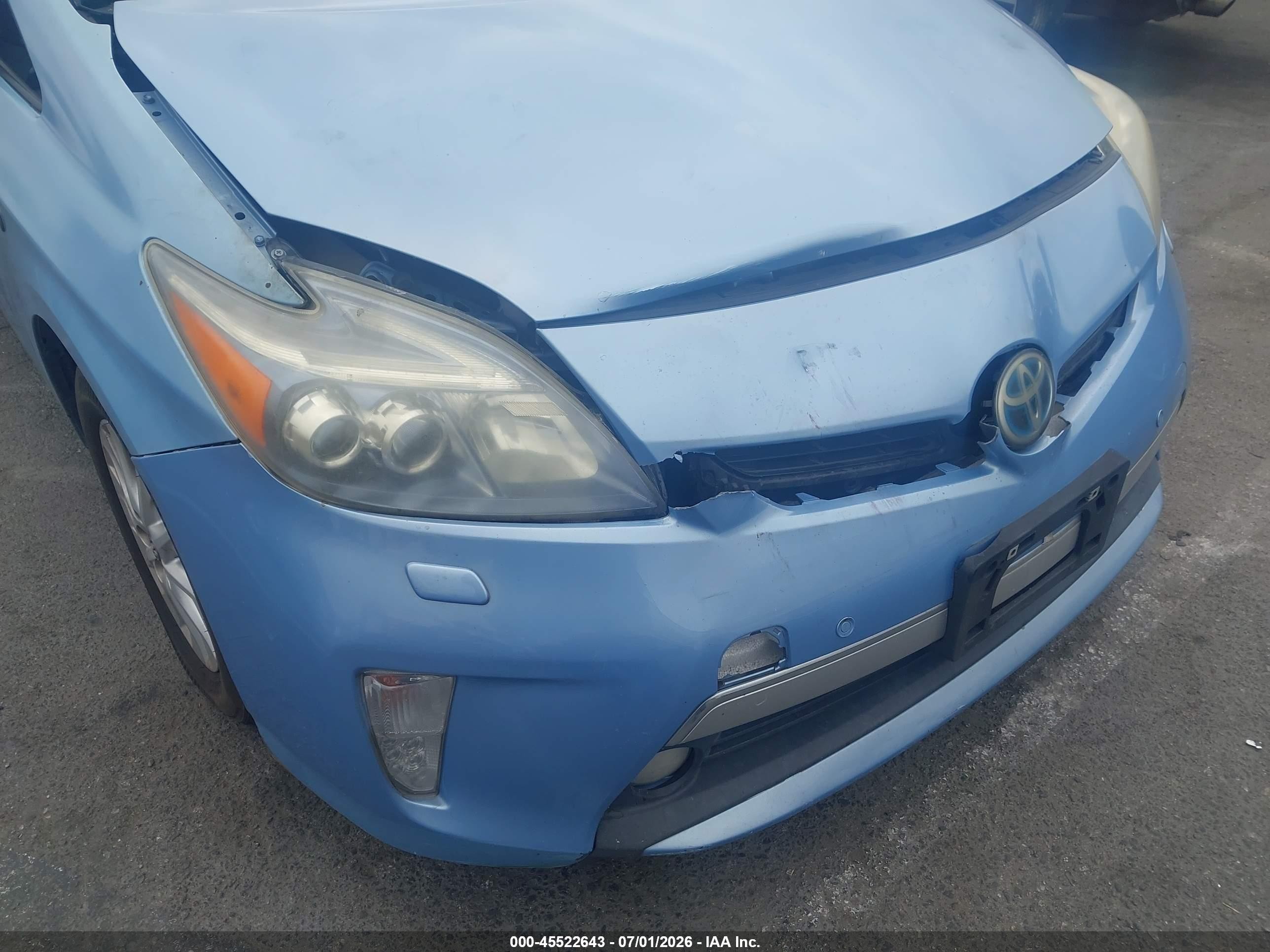 2012 Toyota Prius Plug-in Advanced Blue vin: JTDKN3DP0C3001025