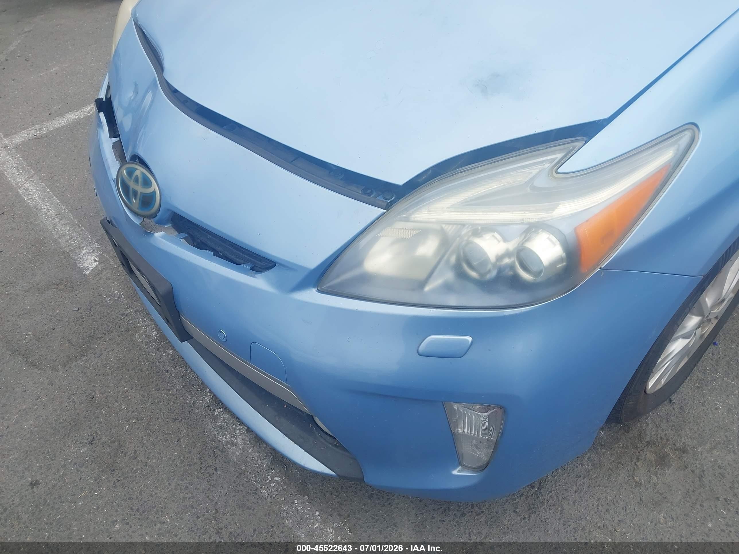 2012 Toyota Prius Plug-in Advanced Blue vin: JTDKN3DP0C3001025
