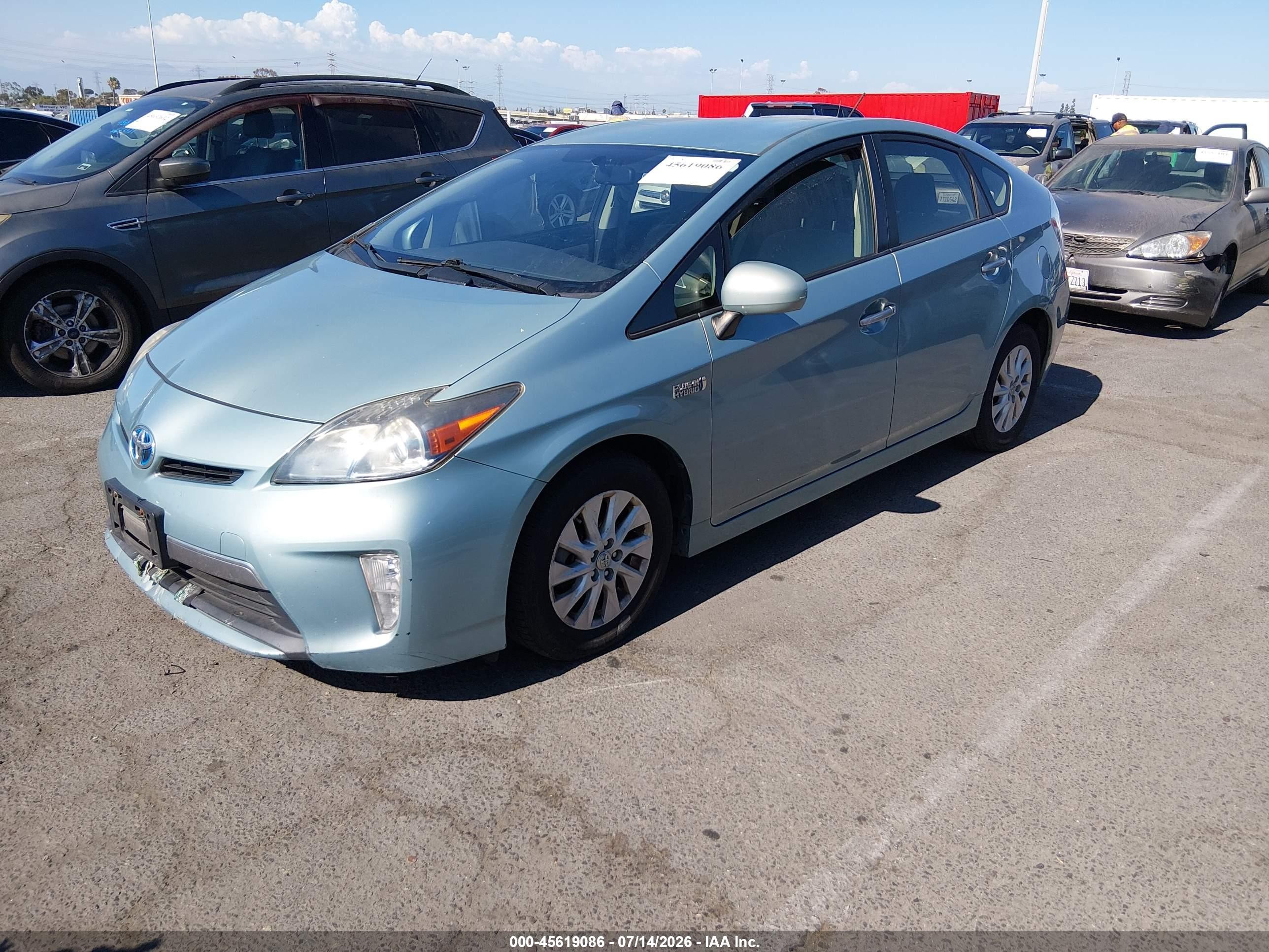 2012 Toyota Prius Plug-in   Light Blue vin: JTDKN3DP1C3011501