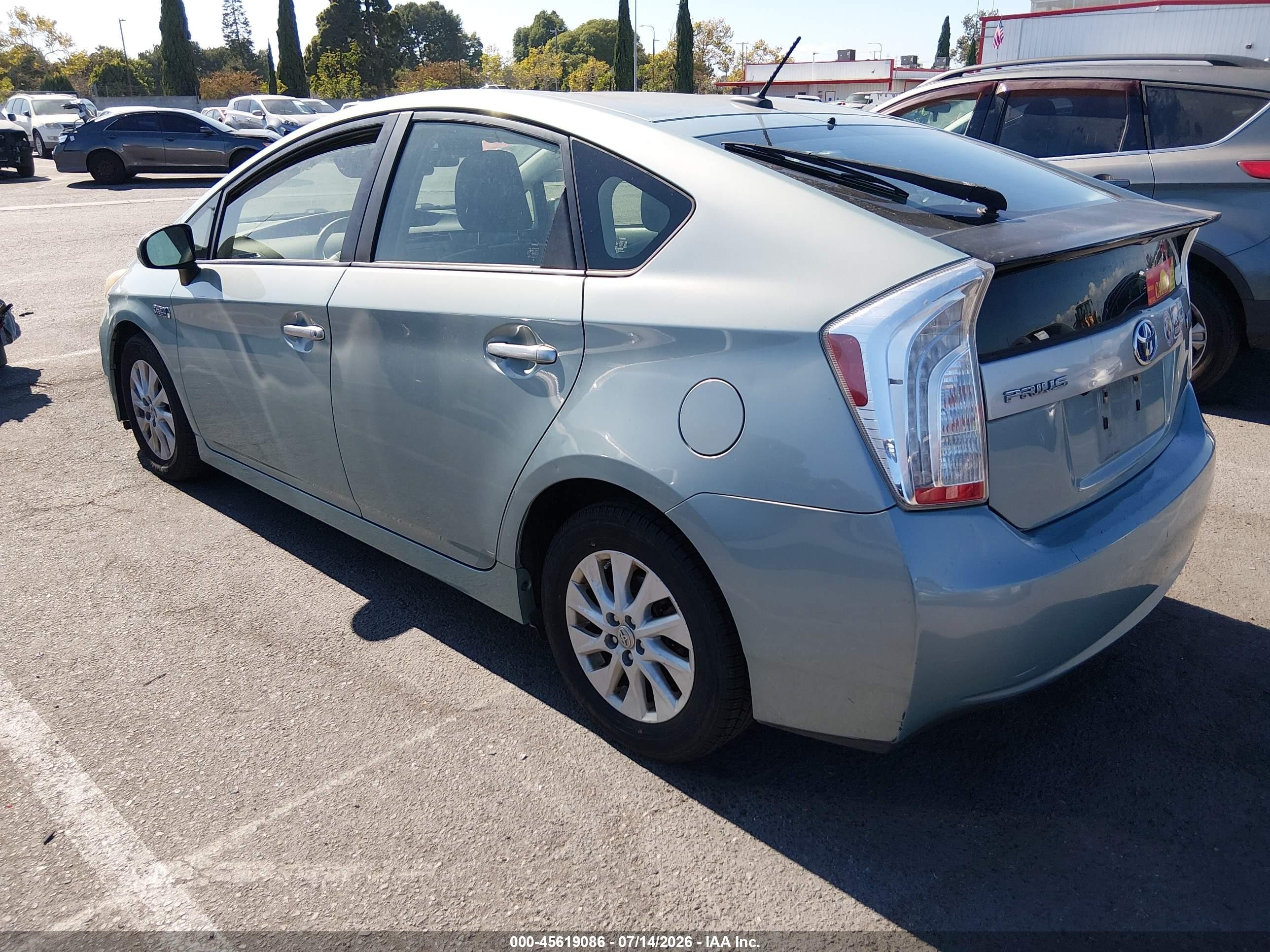 2012 Toyota Prius Plug-in   Light Blue vin: JTDKN3DP1C3011501
