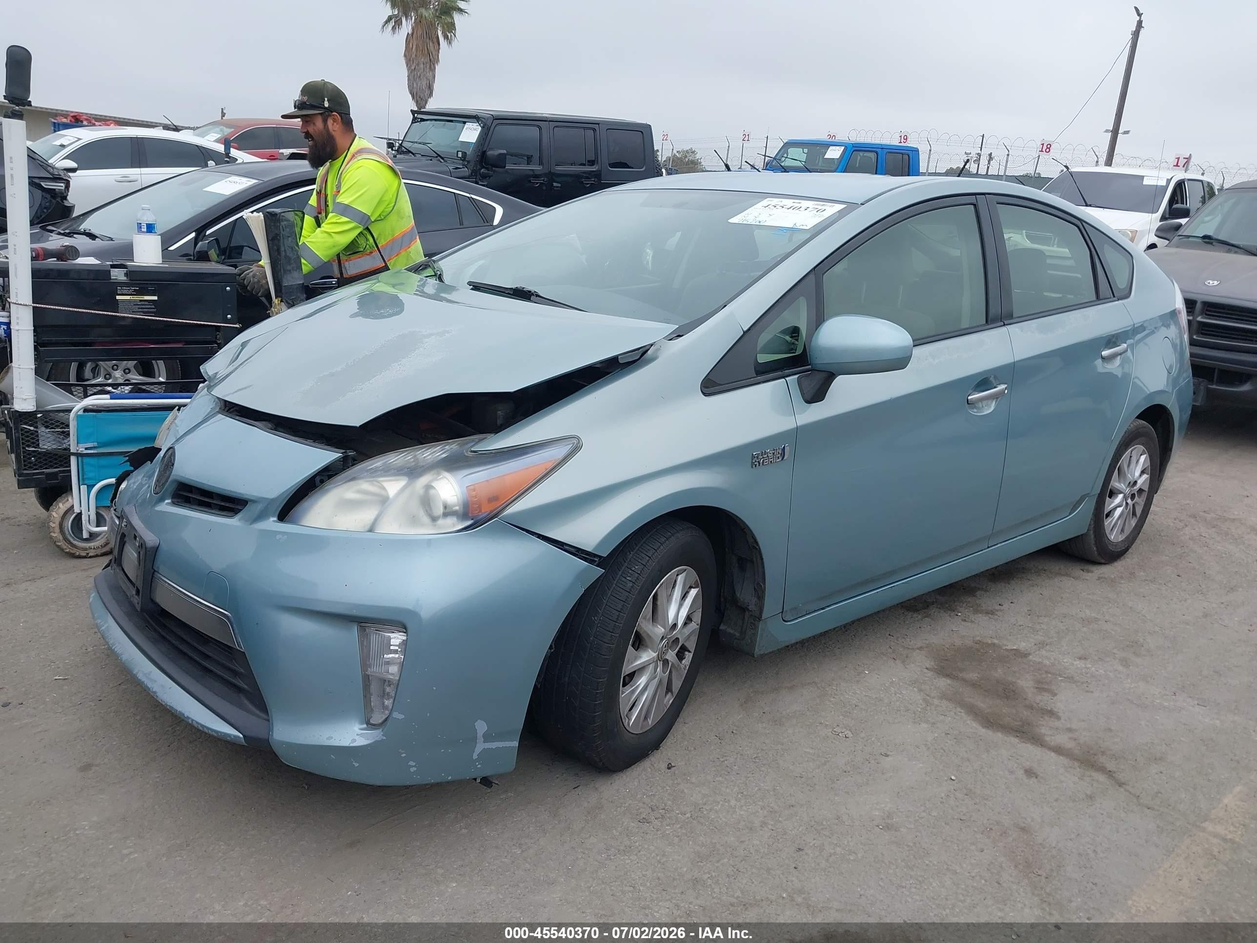 2012 Toyota Prius Plug-in   Light Blue vin: JTDKN3DP1C3014785