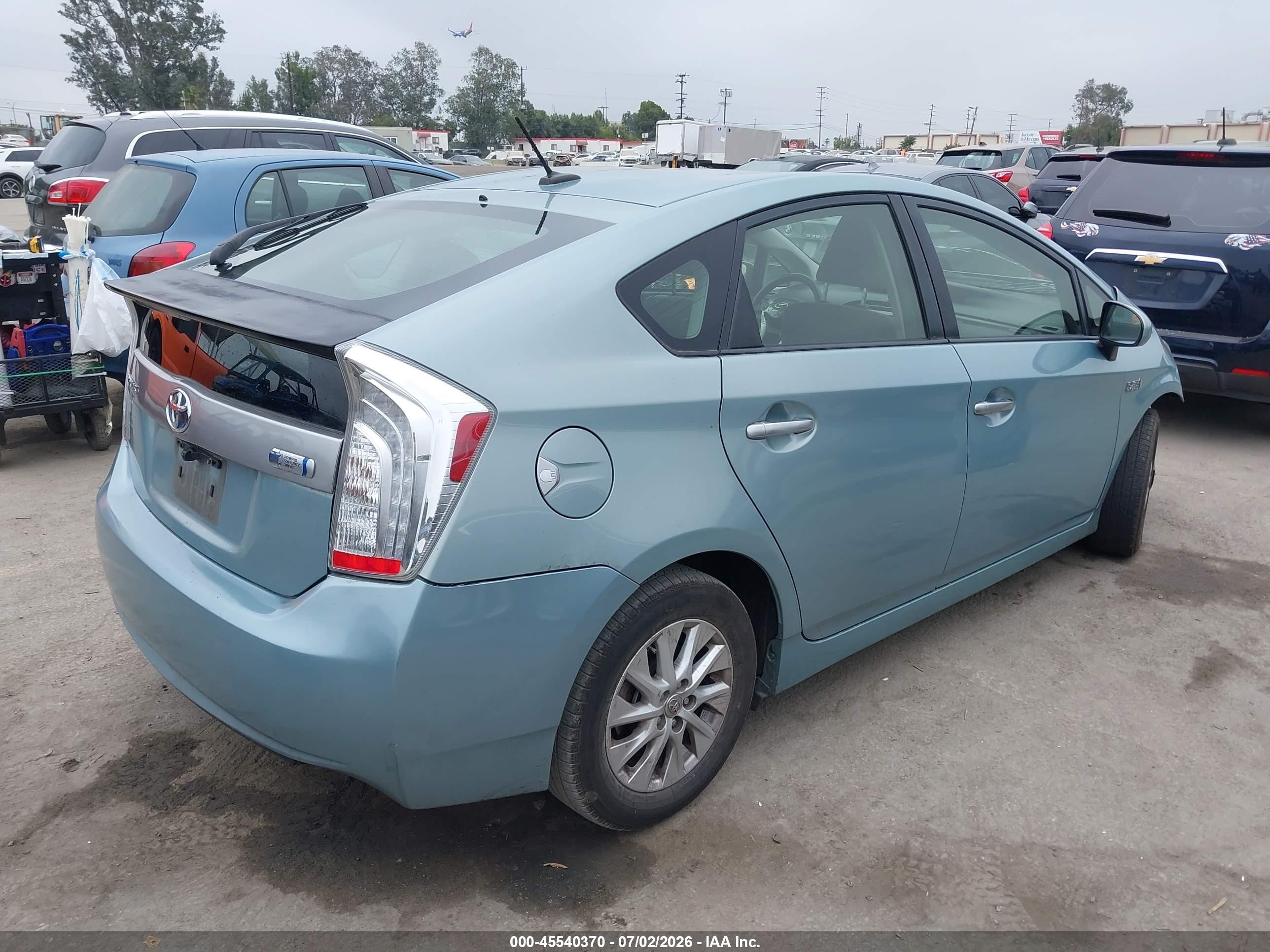 2012 Toyota Prius Plug-in   Light Blue vin: JTDKN3DP1C3014785
