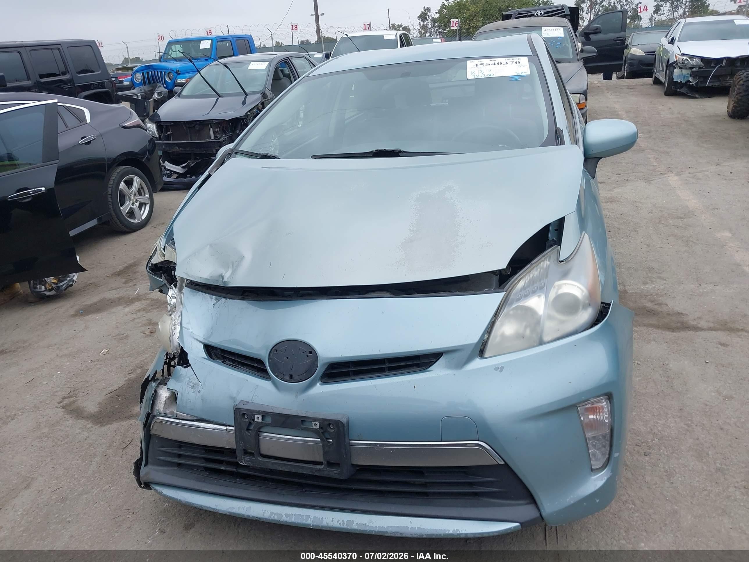 2012 Toyota Prius Plug-in   Light Blue vin: JTDKN3DP1C3014785