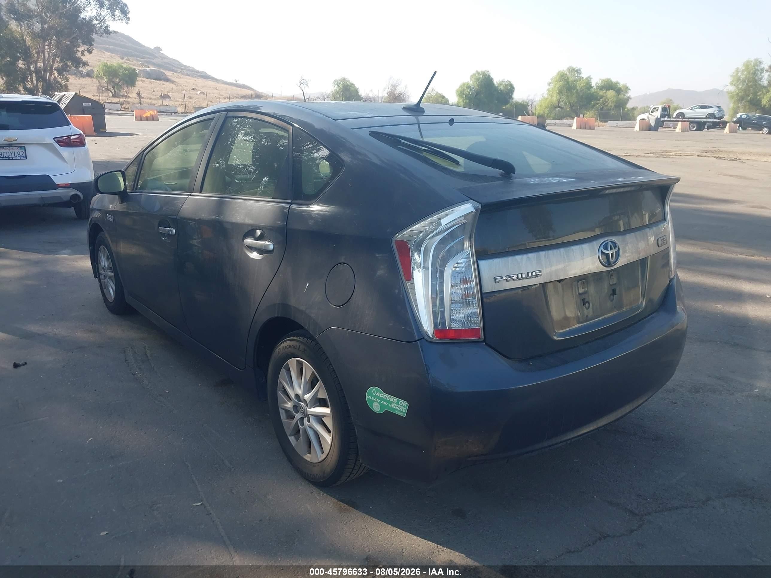 2012 Toyota Prius Plug-in   Gray vin: JTDKN3DP2C3020692