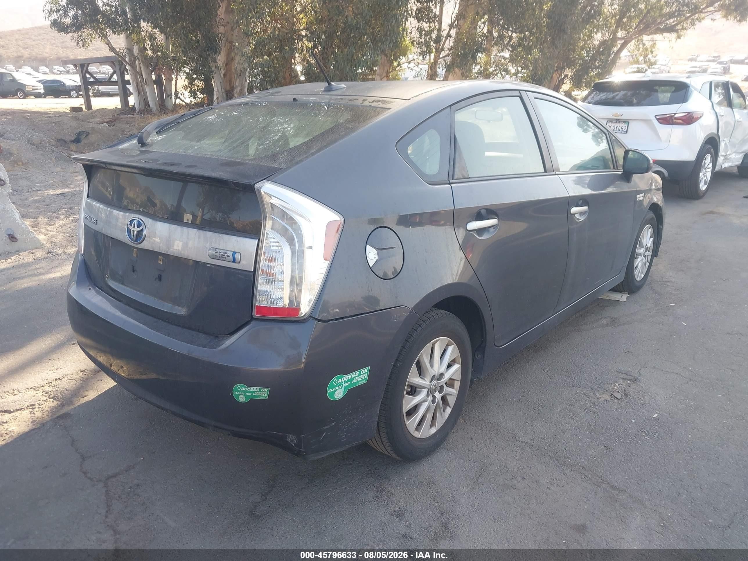 2012 Toyota Prius Plug-in   Gray vin: JTDKN3DP2C3020692