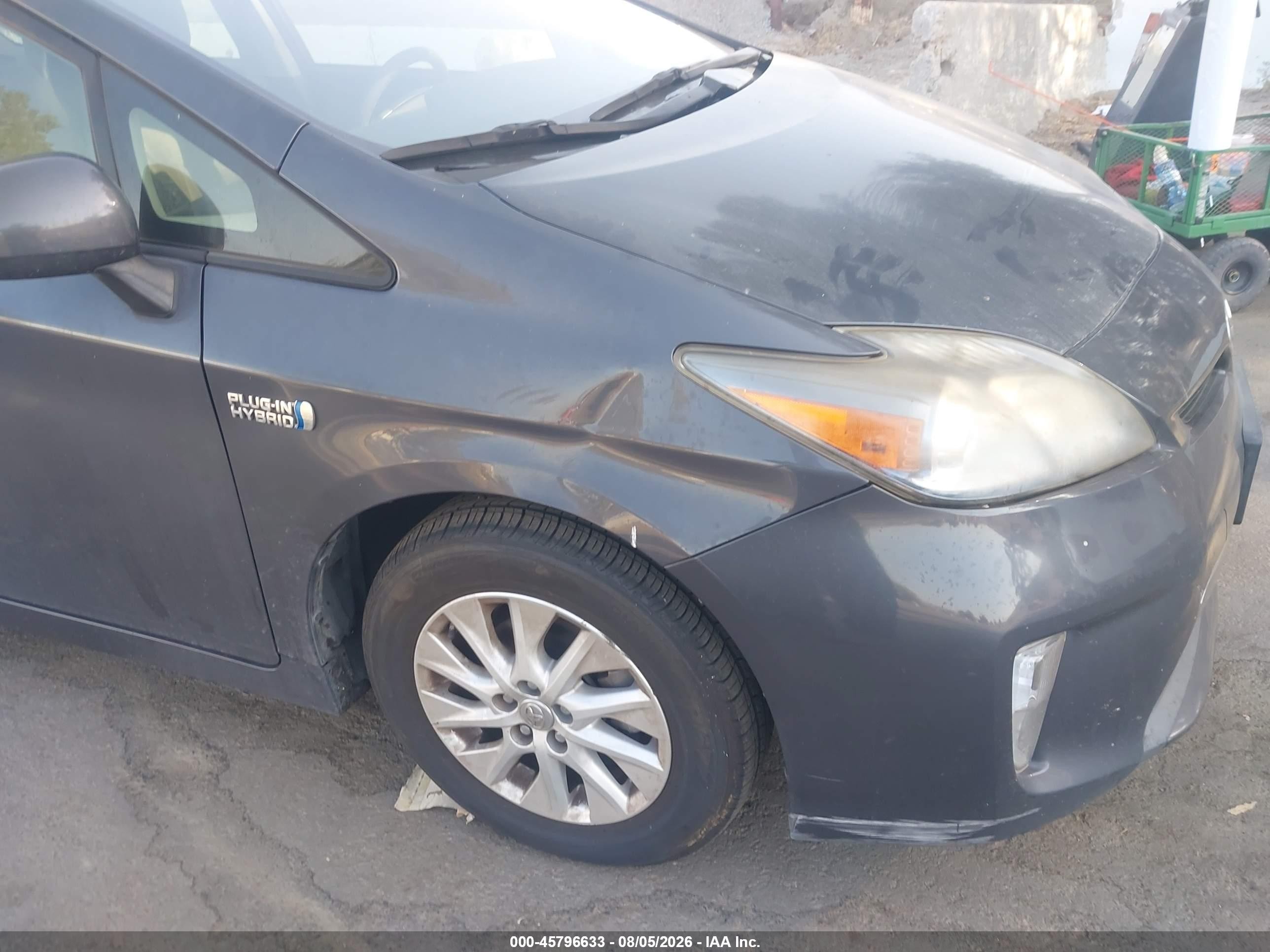 2012 Toyota Prius Plug-in   Gray vin: JTDKN3DP2C3020692